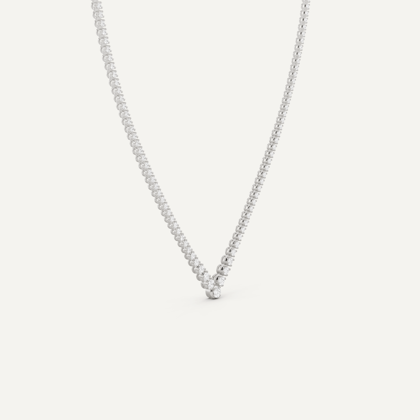 5 ctw Round Diamond Graduated Chevron Tennis Necklace - Lotus Diamond