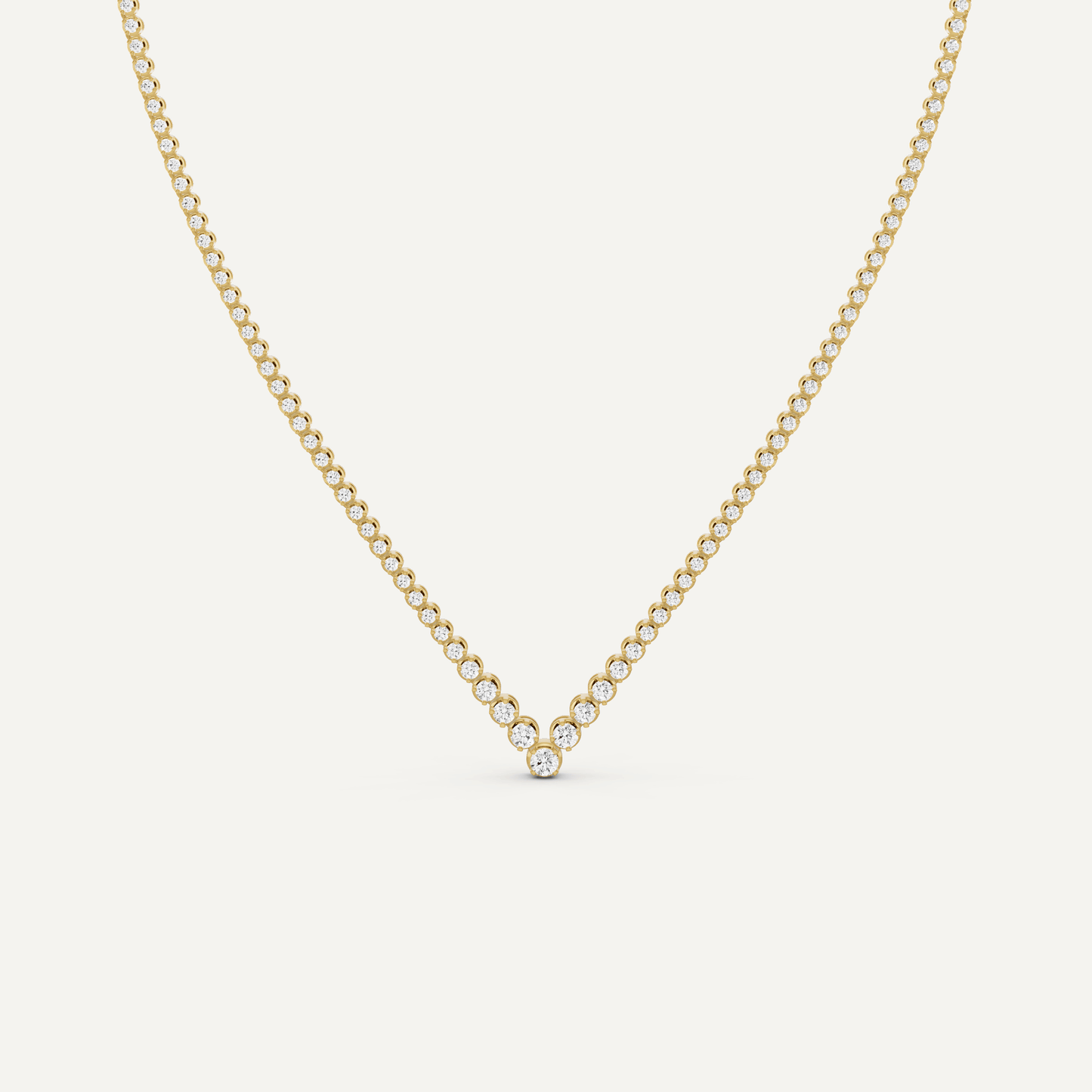 5 ctw Round Diamond Graduated Chevron Tennis Necklace - Lotus Diamond