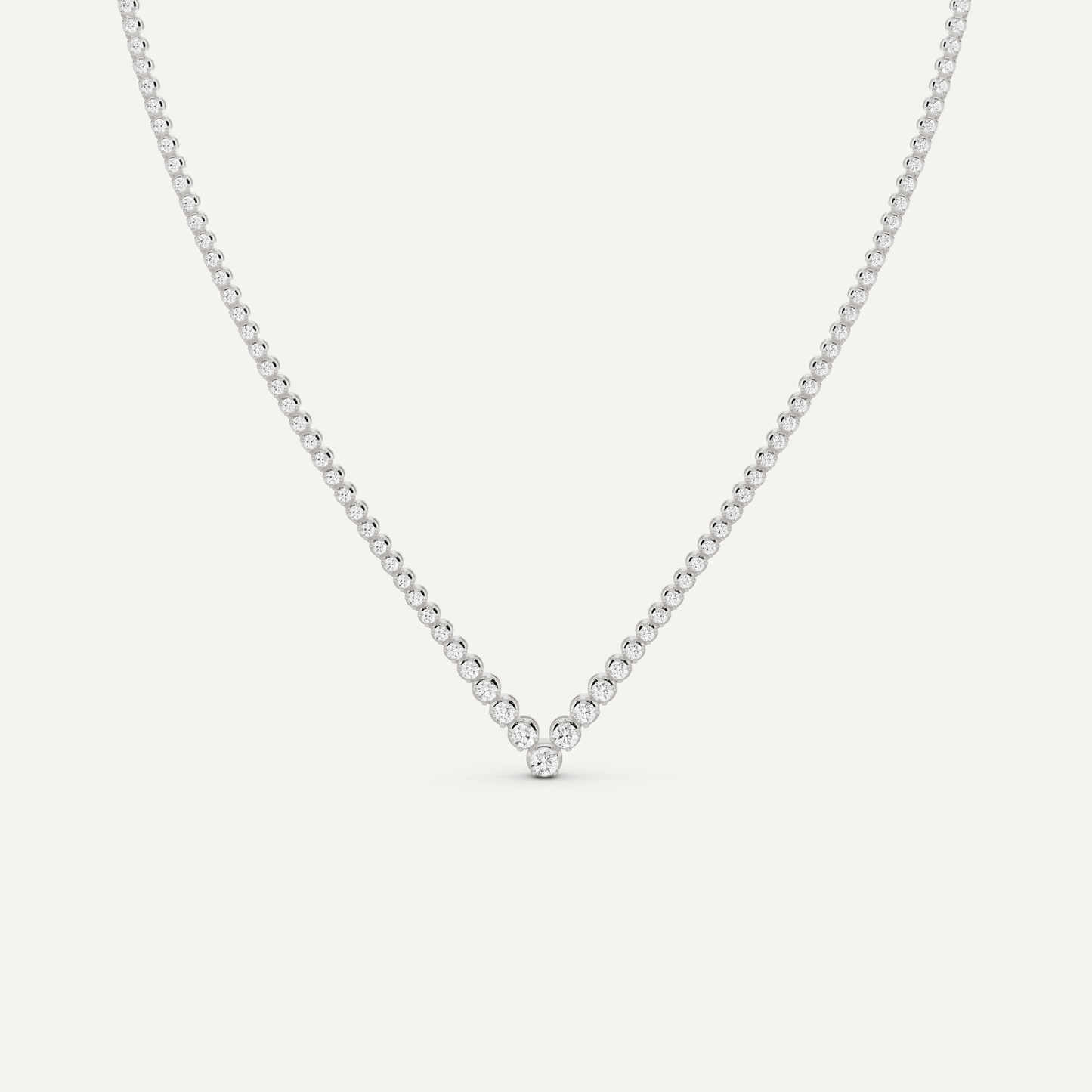 5 ctw Round Diamond Graduated Chevron Tennis Necklace - Lotus Diamond