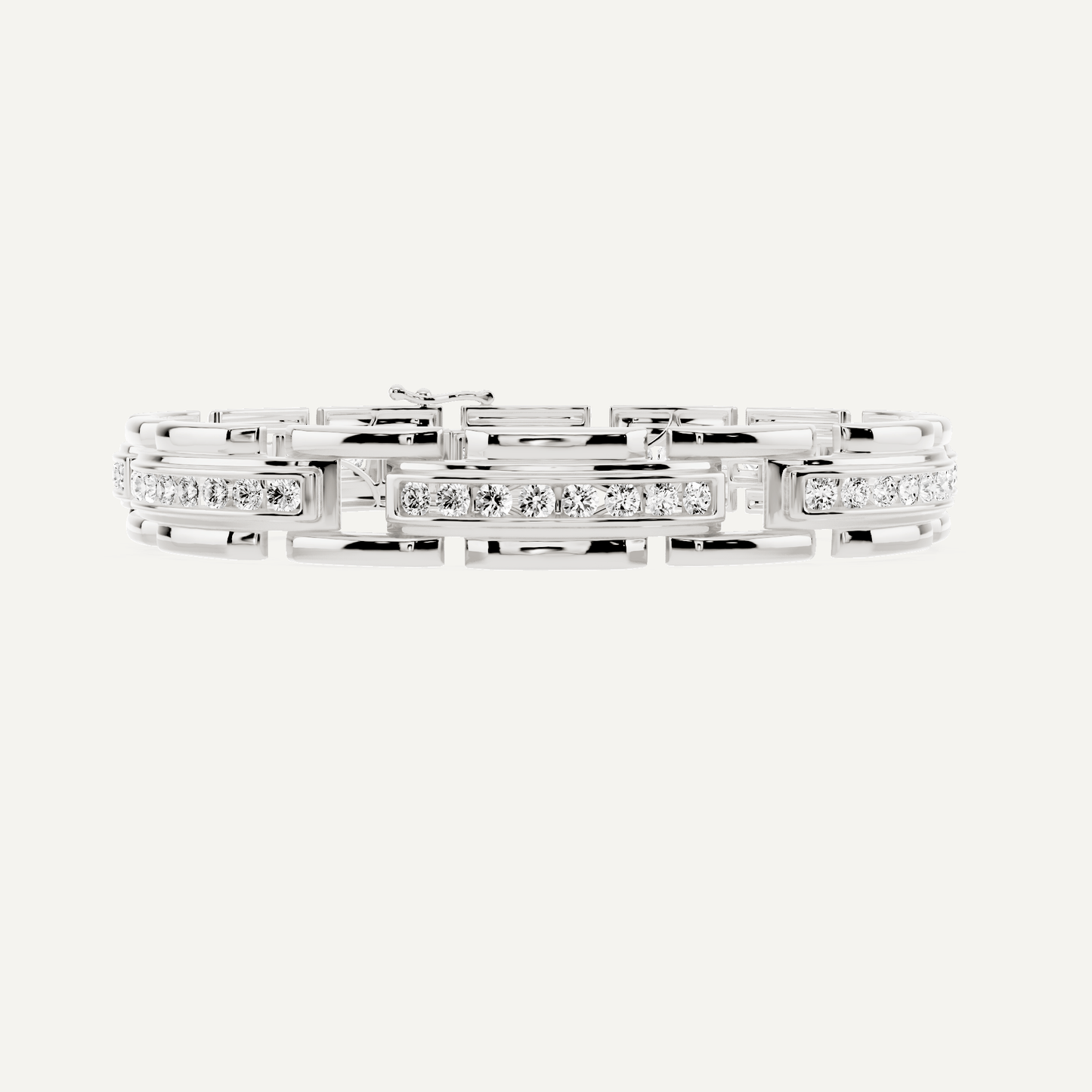 5 ctw Round Diamond Station Channel Fashion Bracelet - Lotus Diamond