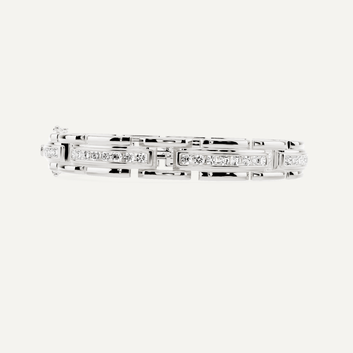 5 ctw Round Diamond Station Channel Fashion Bracelet - Lotus Diamond