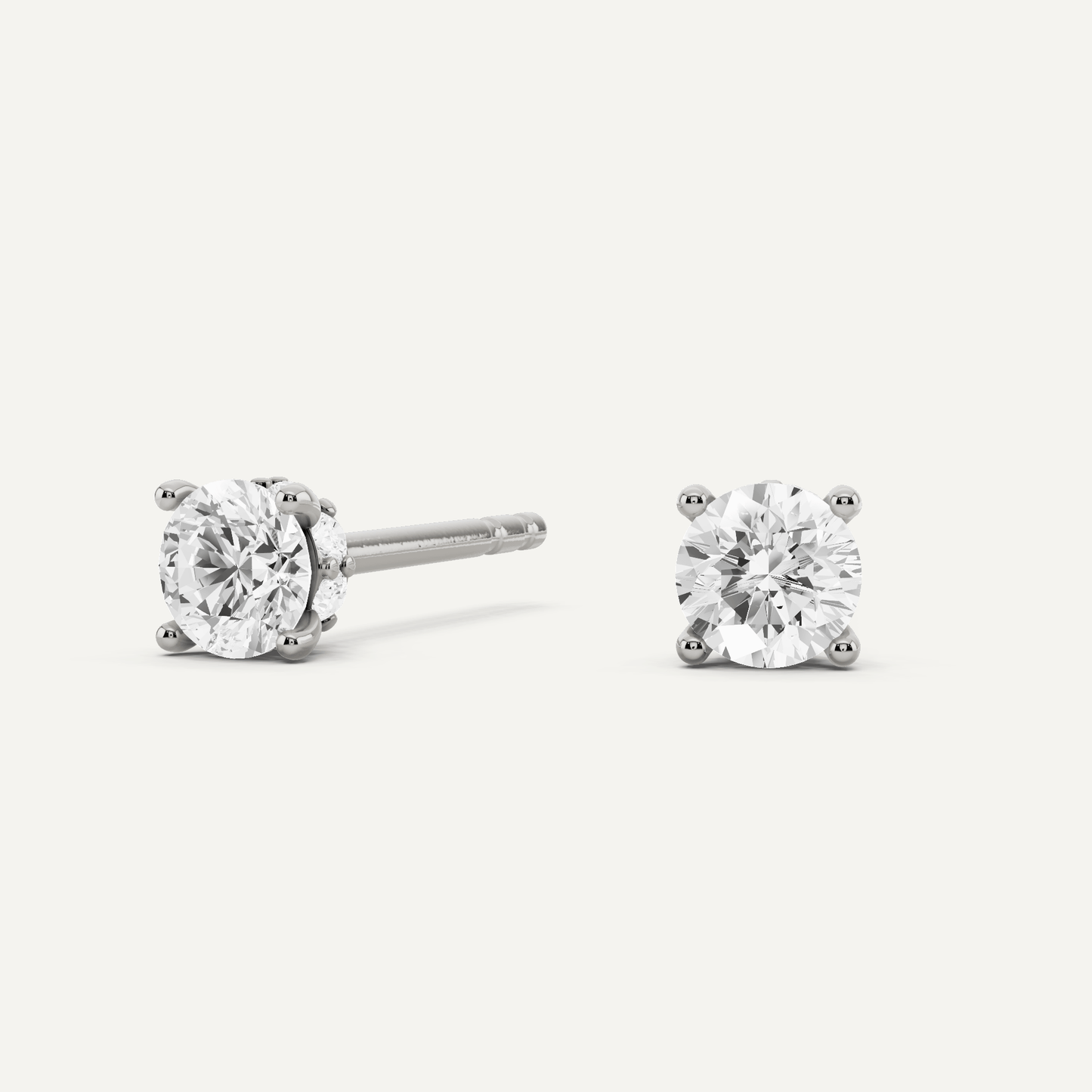 5/8 ctw Round Diamond Hidden Halo Stud Earrings - Lotus Diamond