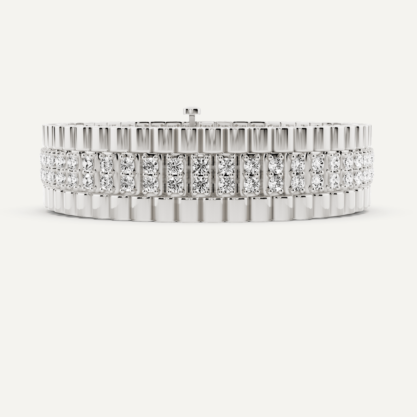 6 ctw Round Diamond Railroad Station Fashion Bracelet - Lotus Diamond