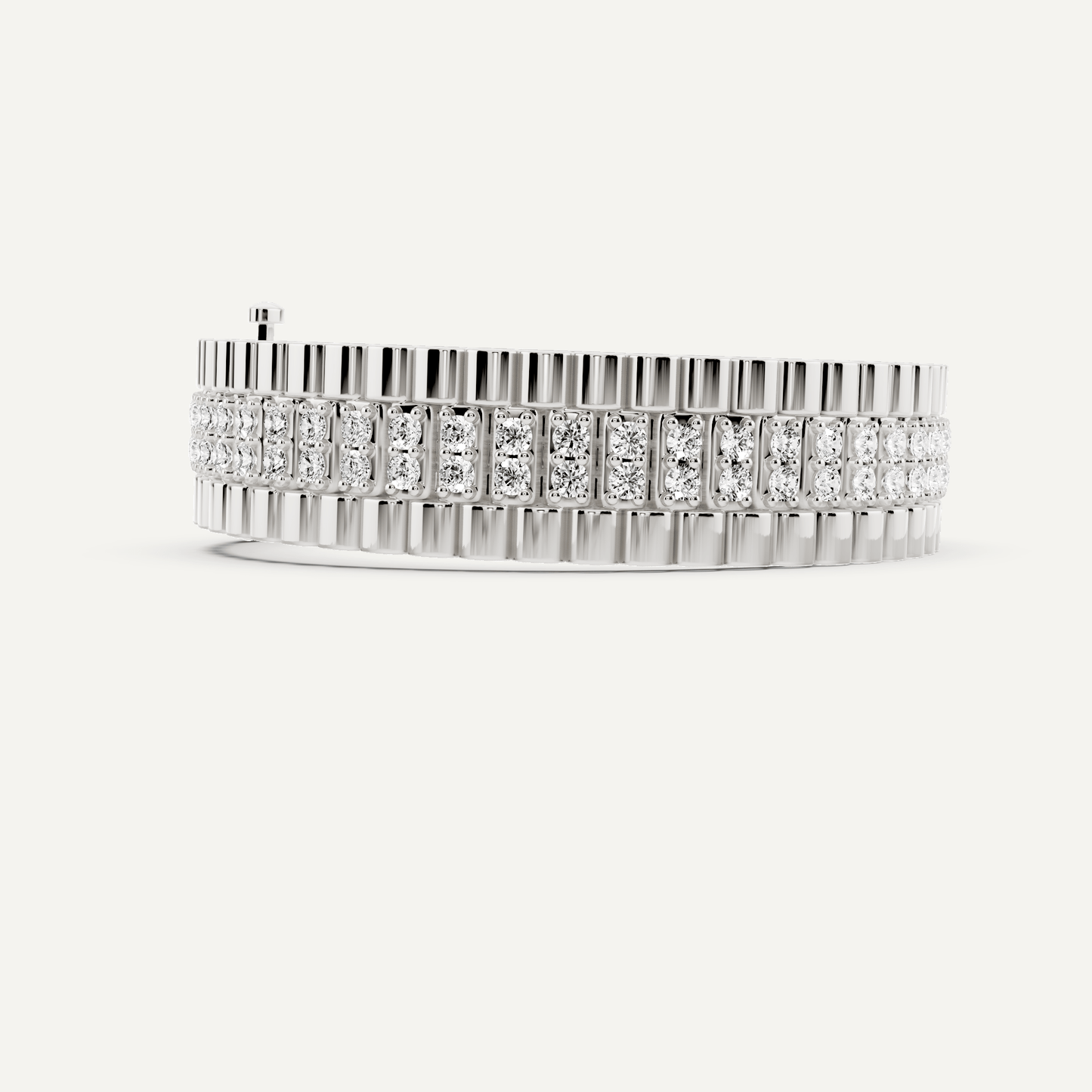 6 ctw Round Diamond Railroad Station Fashion Bracelet - Lotus Diamond