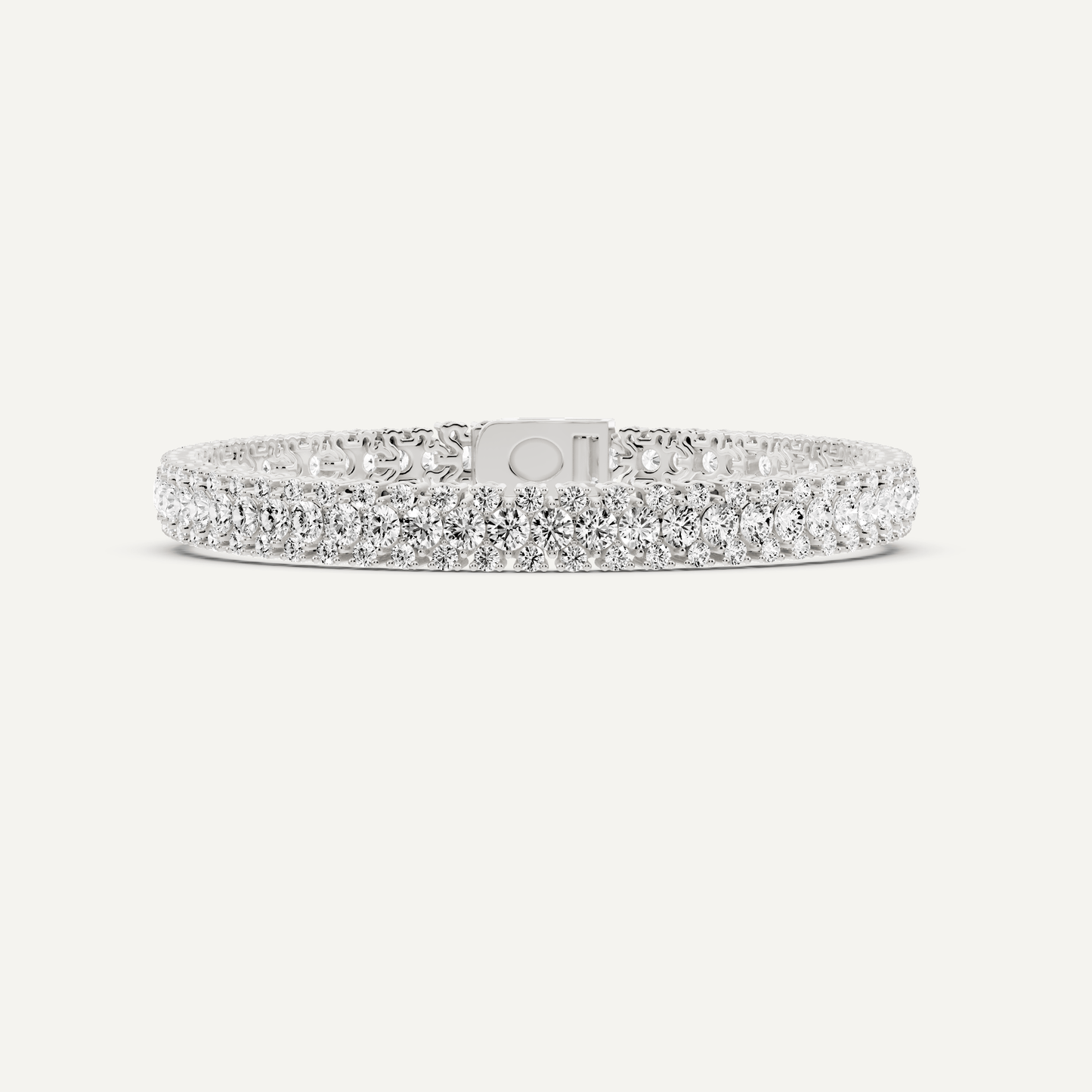 7 1/2 ctw Round Diamond Three Row Fashion Bracelet - Lotus Diamond