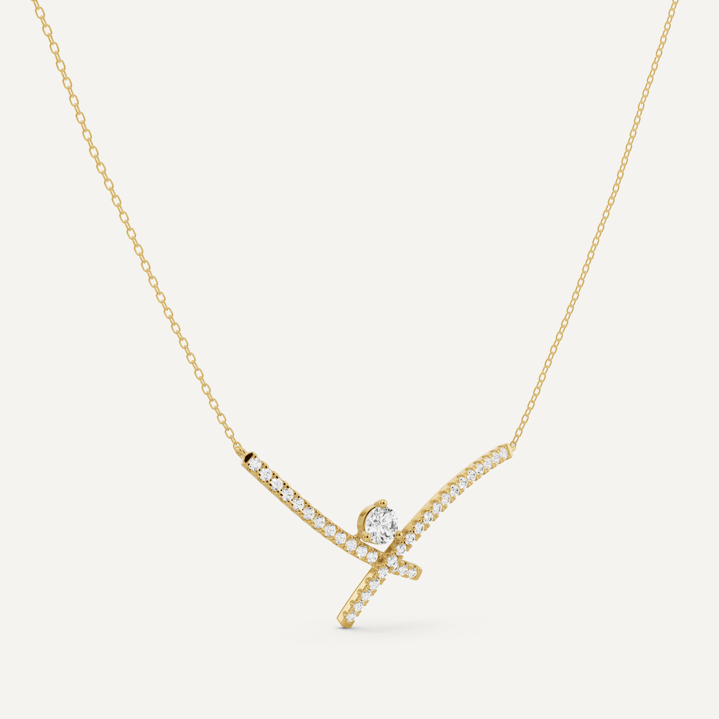 7/8 ctw Round Diamond Criss Cross Fashion Necklace - Lotus Diamond