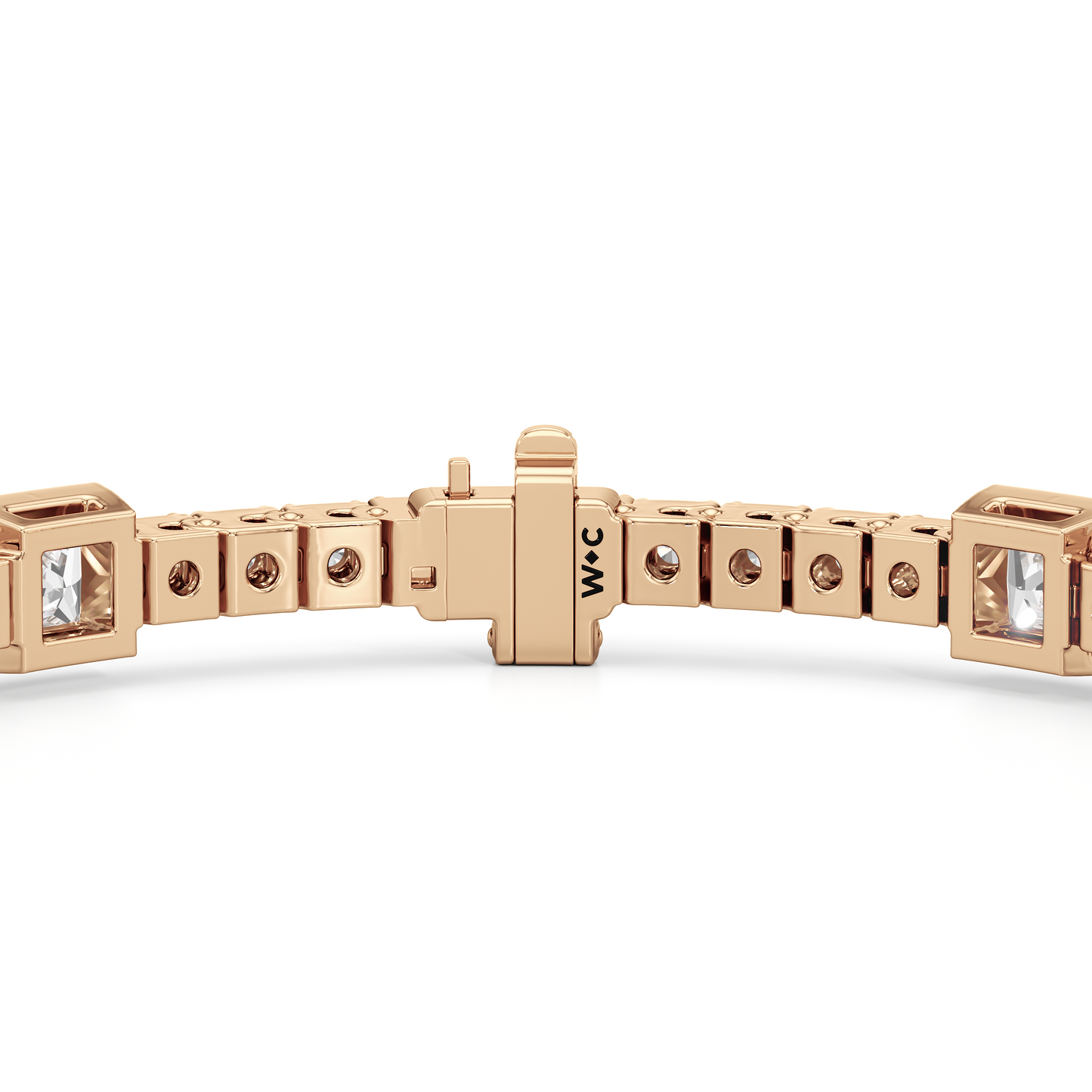Bezeled Princess Station Tennis Bracelet