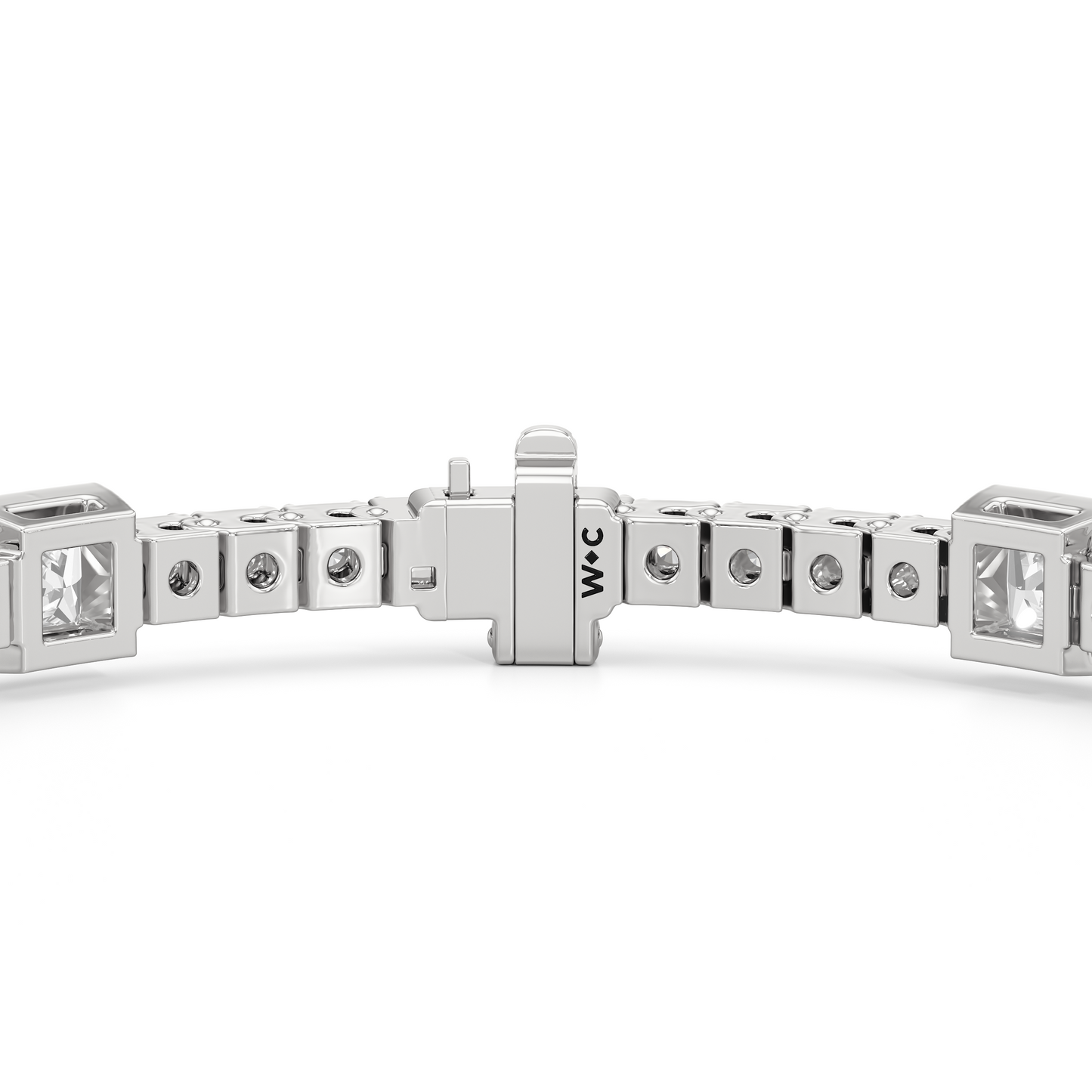 Bezeled Princess Station Tennis Bracelet