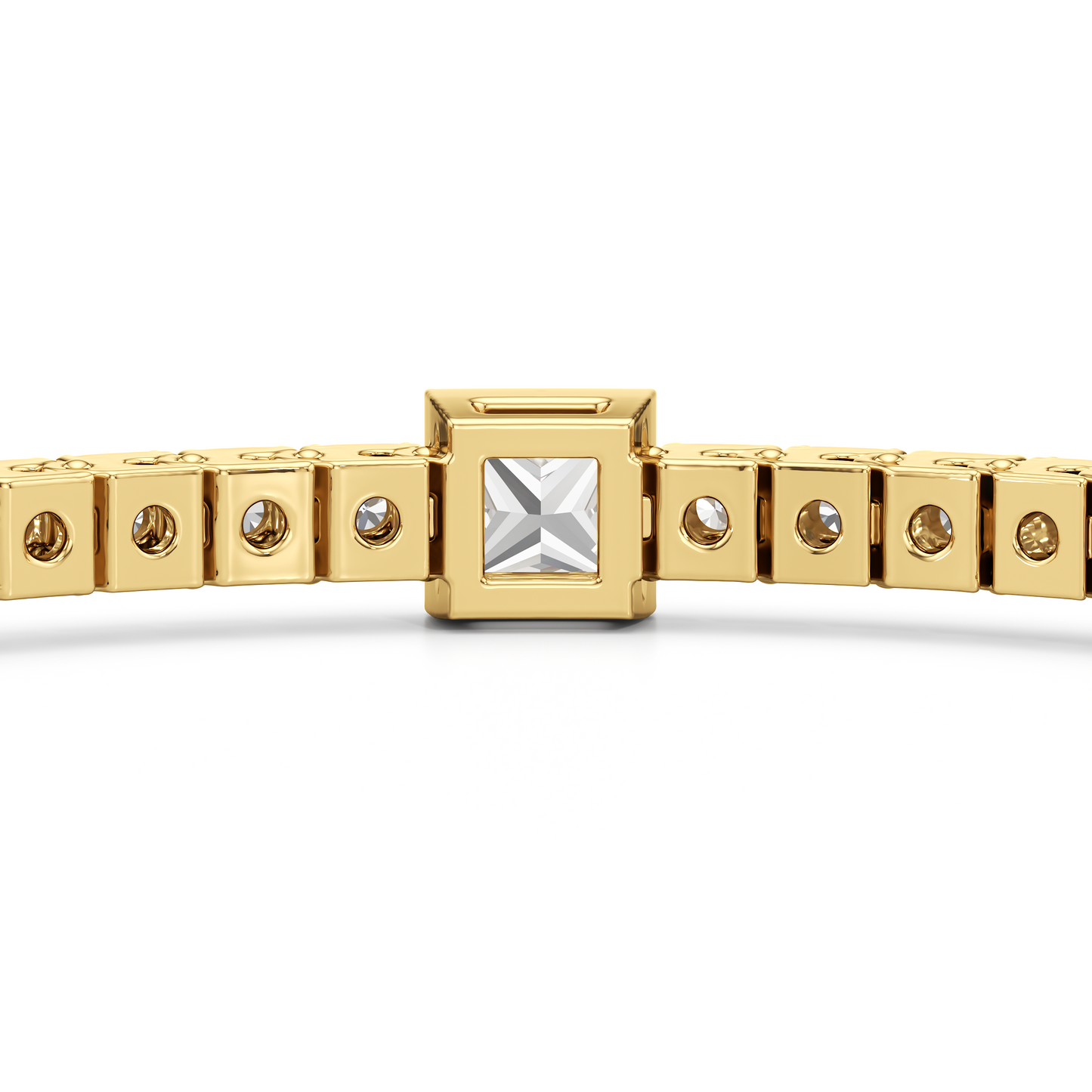Bezeled Princess Station Tennis Bracelet