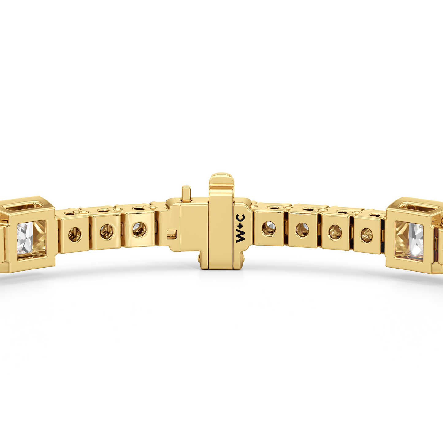 Bezeled Princess Station Tennis Bracelet