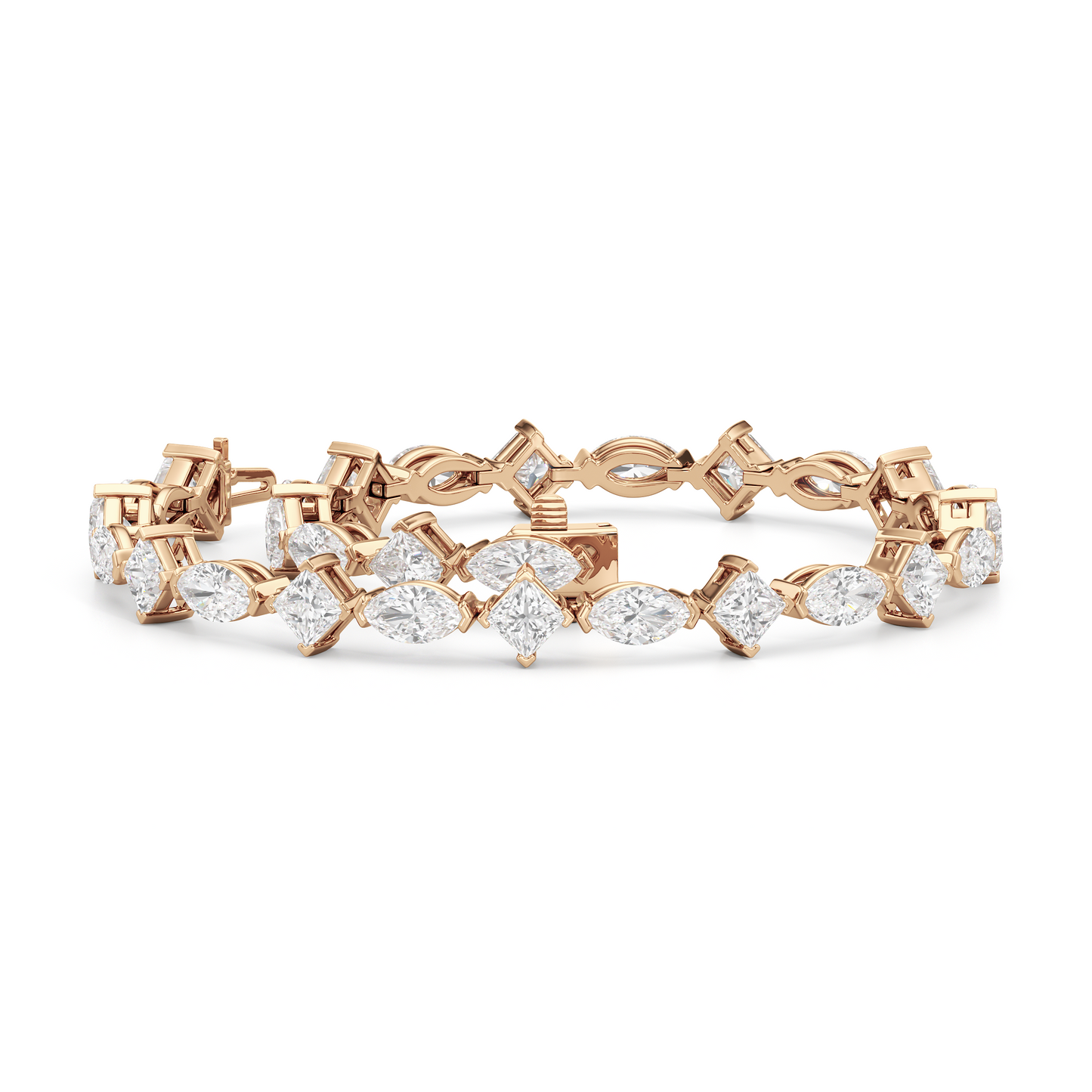 Alternating Marquise and Princess Tennis Bracelet