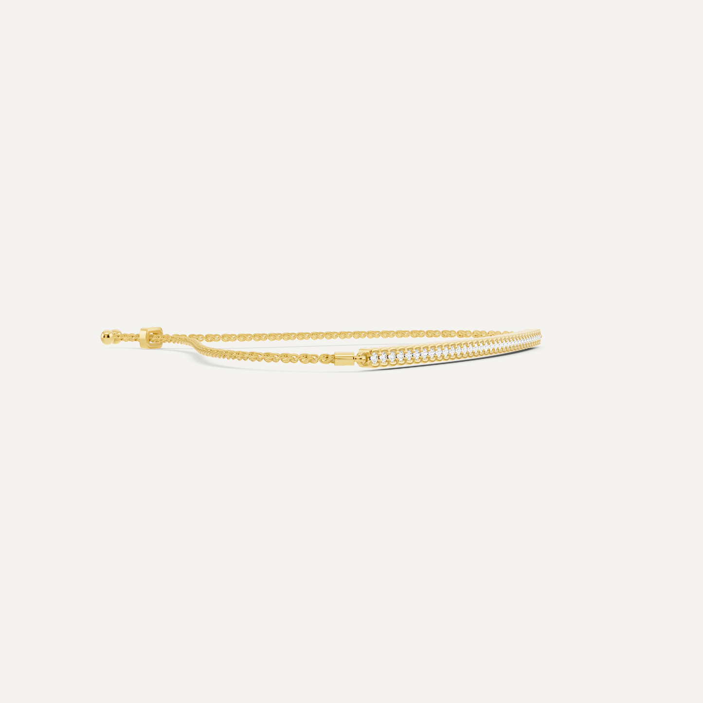 1/4 ctw Round Diamond Half Bezel Set Bolo Fashion Bracelet