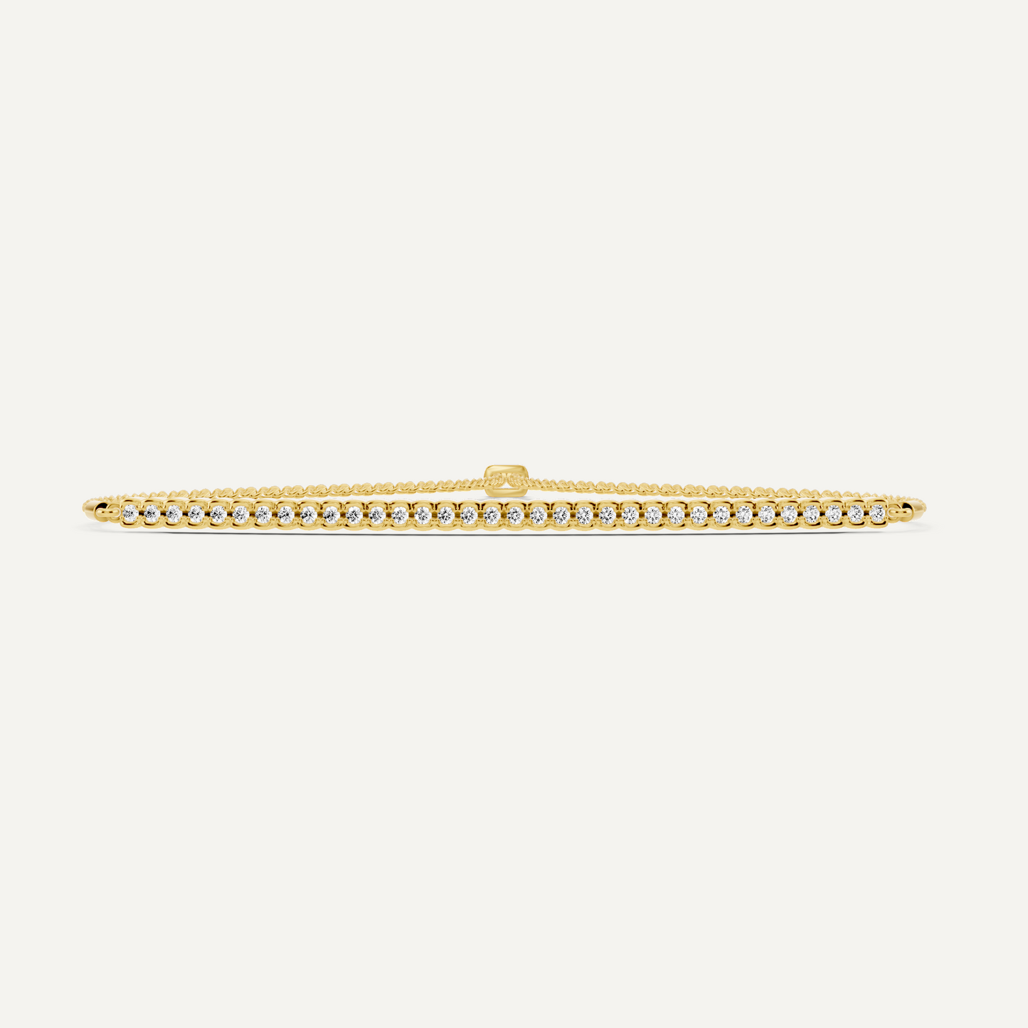 1/4 ctw Round Diamond Half Bezel Set Bolo Fashion Bracelet