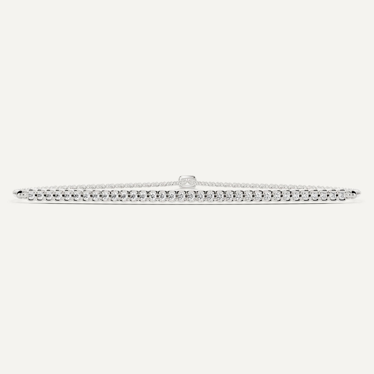 1/4 ctw Round Diamond Half Bezel Set Bolo Fashion Bracelet