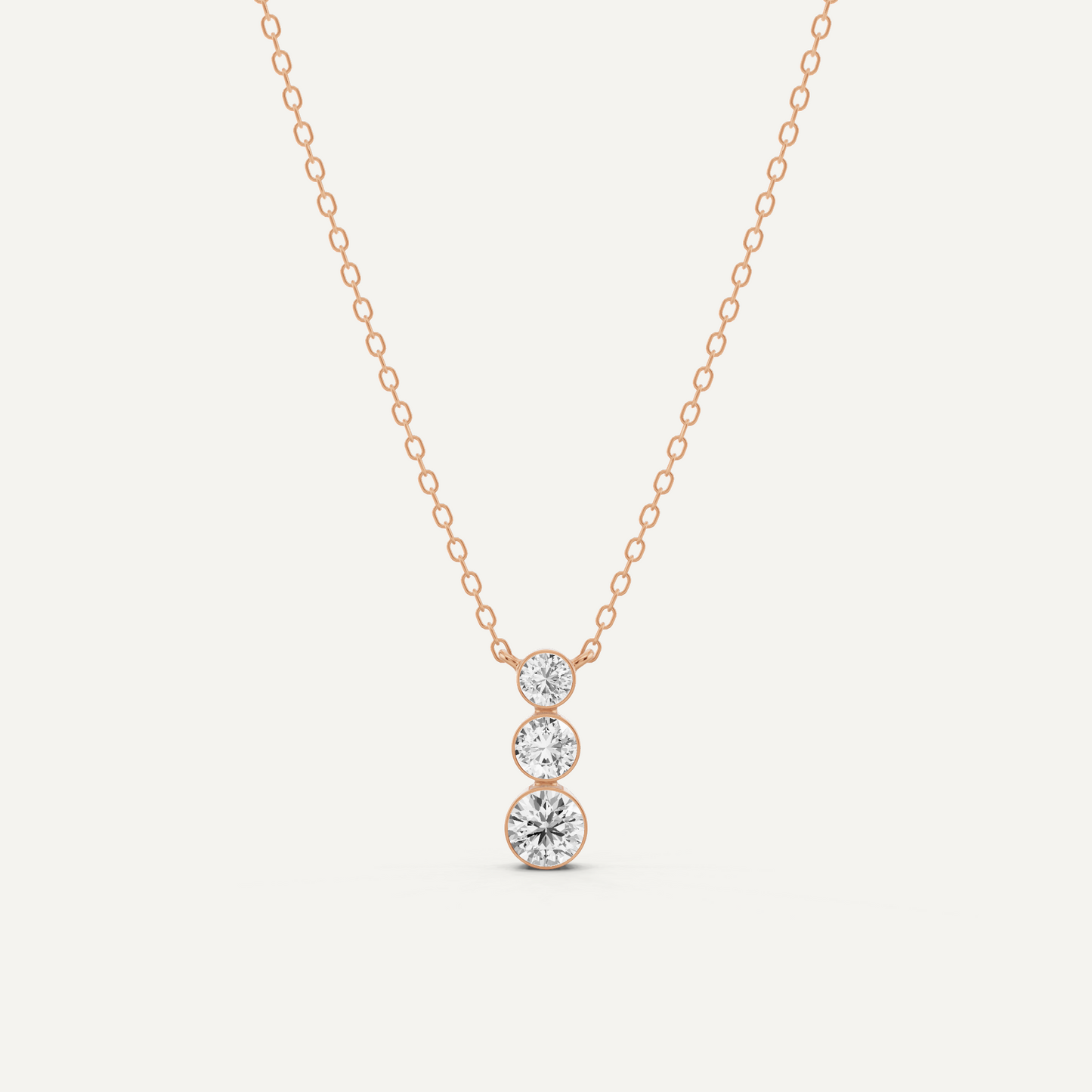 1/2 ctw Round Diamond Three Stone Graduating Fashion Pendant