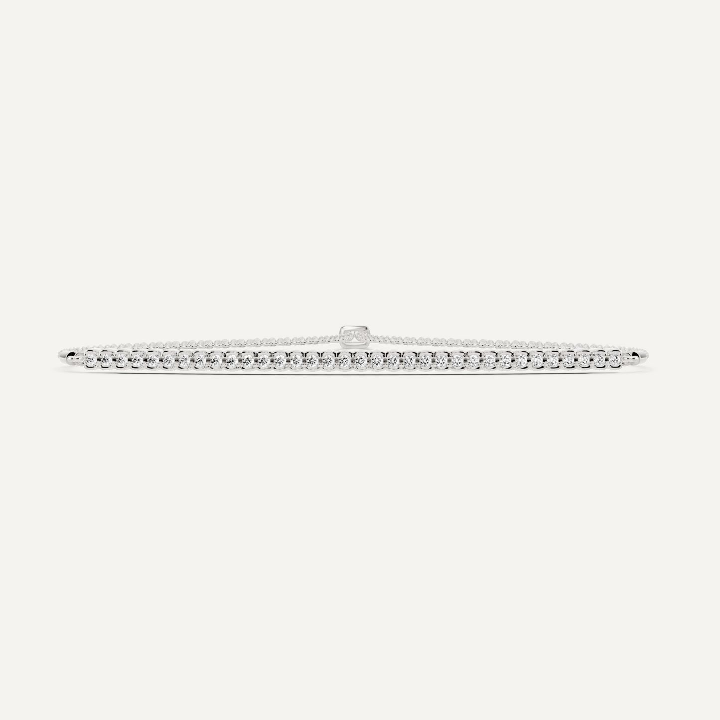 1/4 ctw Round Diamond Half Bezel Set Bolo Fashion Bracelet