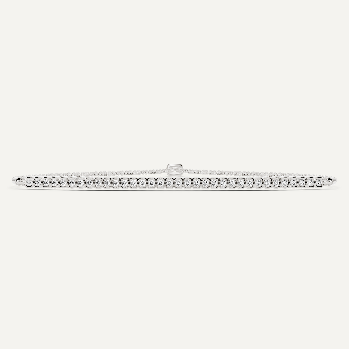 1/4 ctw Round Diamond Half Bezel Set Bolo Fashion Bracelet