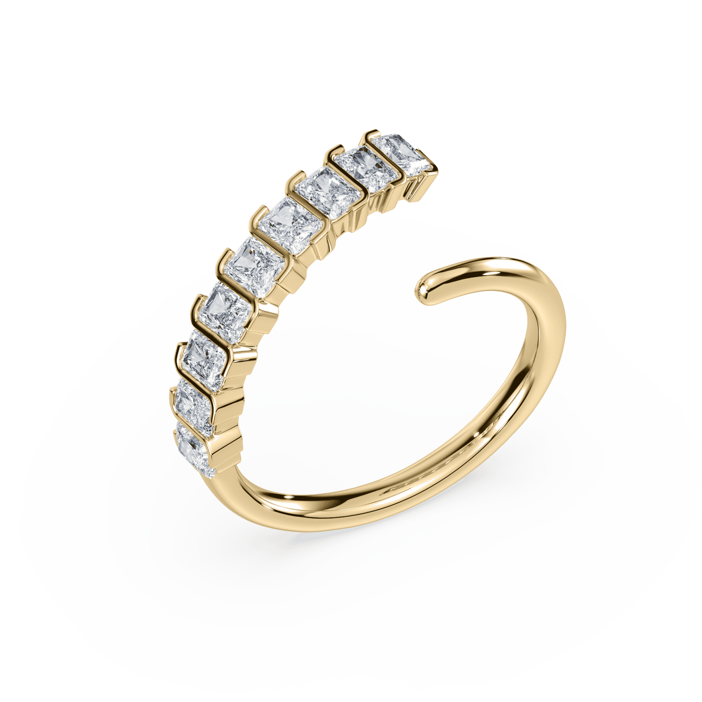 Signature S Bezel Asymmetrical Radiant Ring
