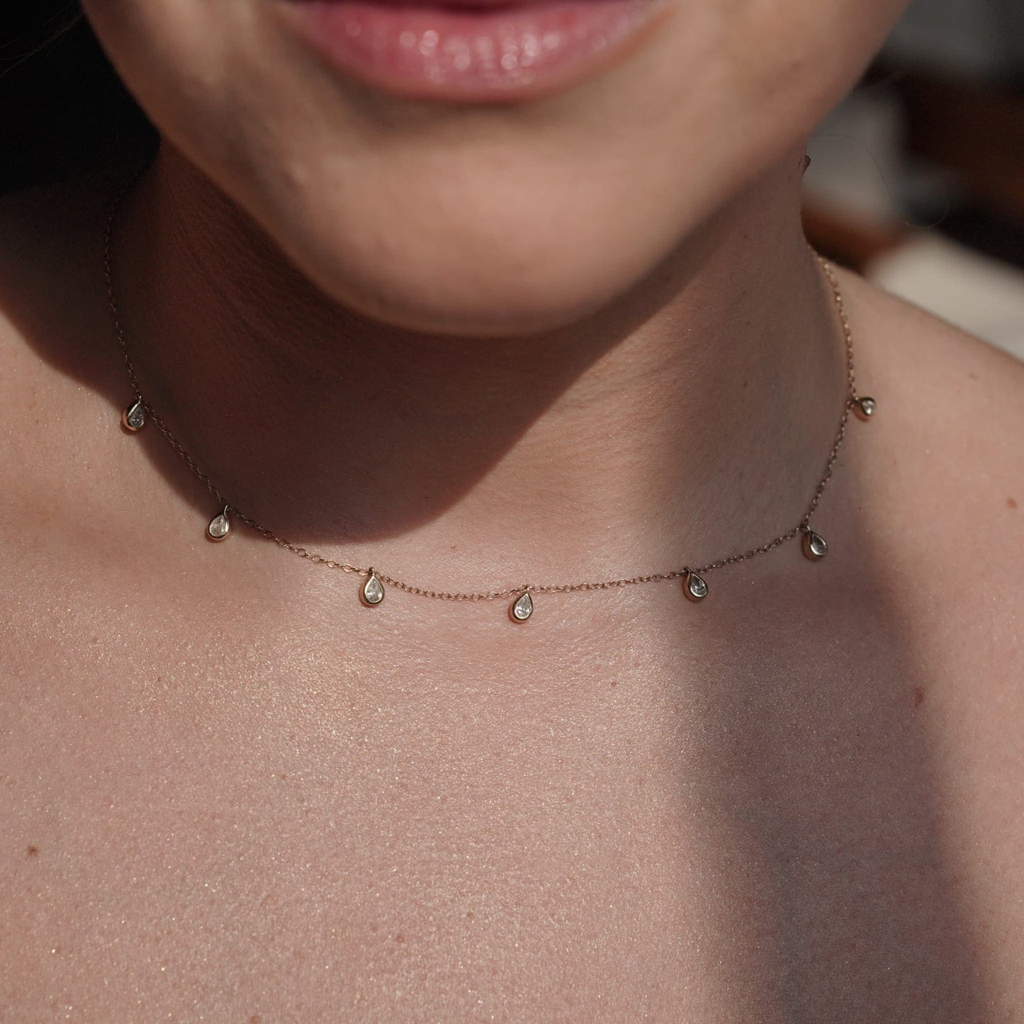 Aura Pear Lab Diamond Necklace 14K Yellow