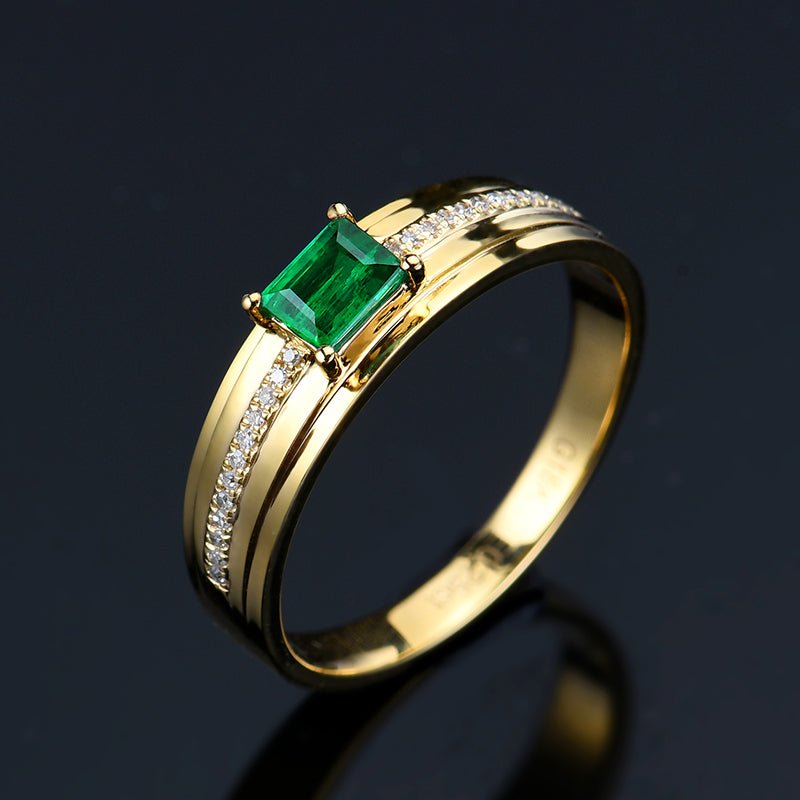 Afghan natural emerald ring - Lotus Diamond