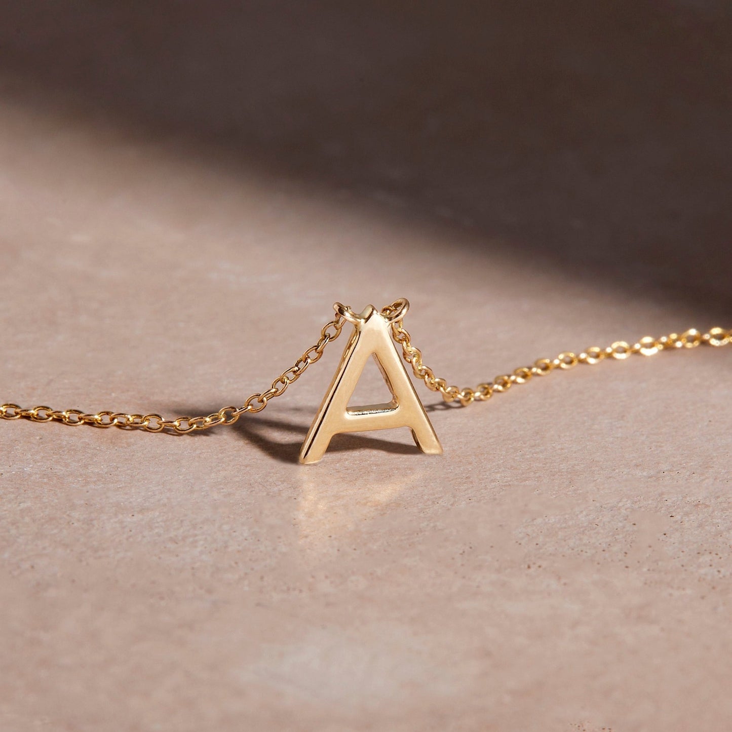Ainsley 14K Gold Initial Pendant - Lotus Diamond