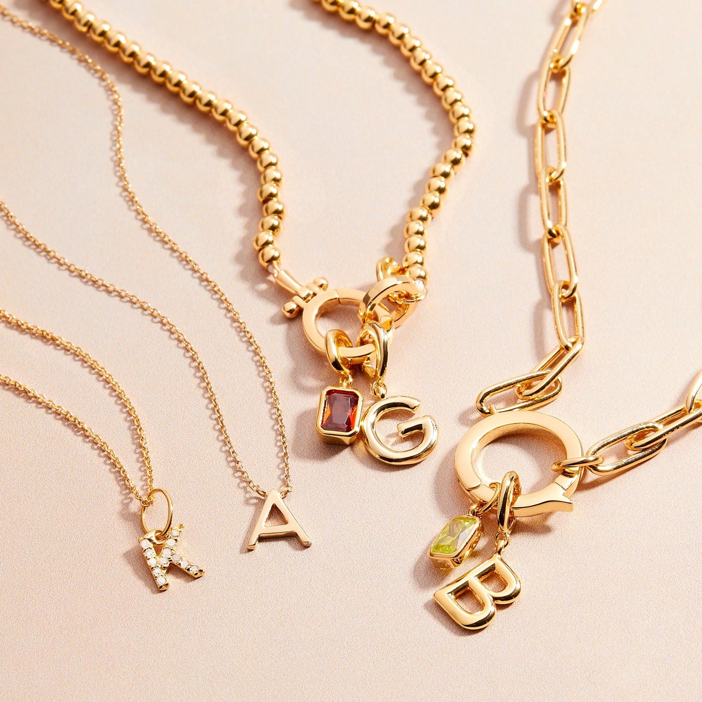 Ainsley 14K Gold Initial Pendant - Lotus Diamond