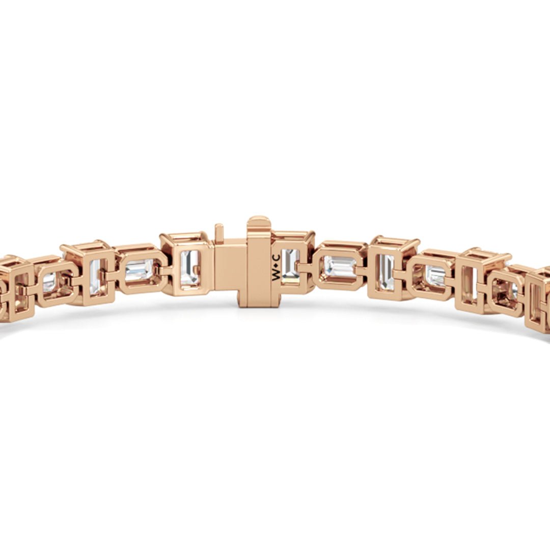 Alternating Bezeled Emerald Tennis Bracelet - Lotus Diamond