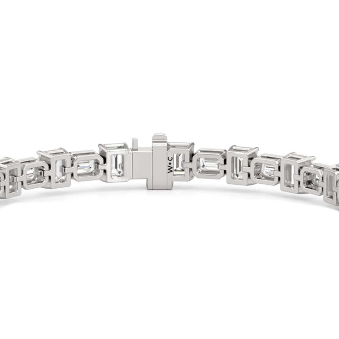 Alternating Bezeled Emerald Tennis Bracelet - Lotus Diamond