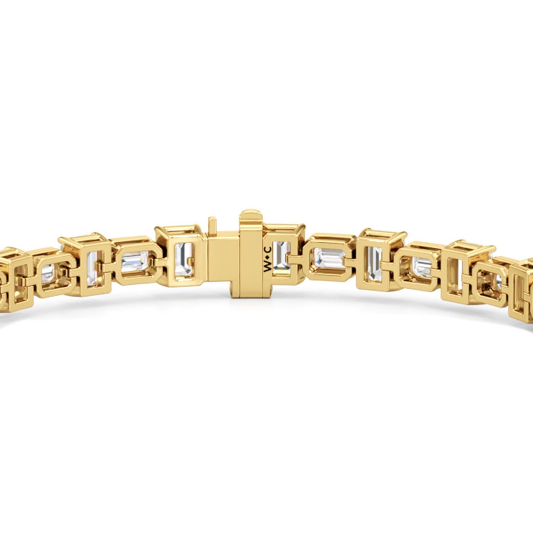 Alternating Bezeled Emerald Tennis Bracelet - Lotus Diamond