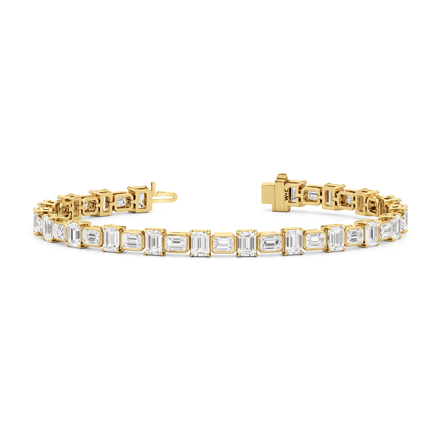 Alternating Bezeled Emerald Tennis Bracelet - Lotus Diamond