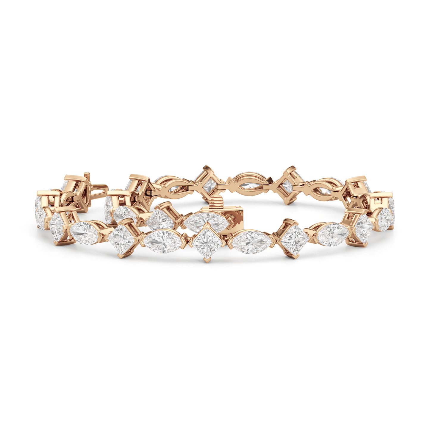 Alternating Marquise and Princess Tennis Bracelet - Lotus Diamond
