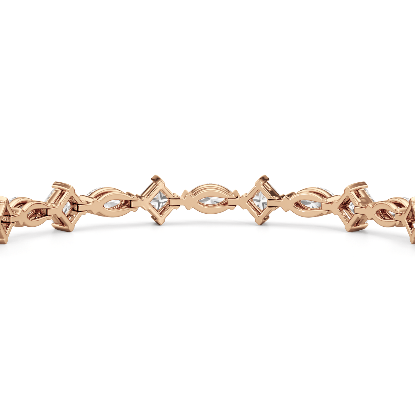 Alternating Marquise and Princess Tennis Bracelet - Lotus Diamond
