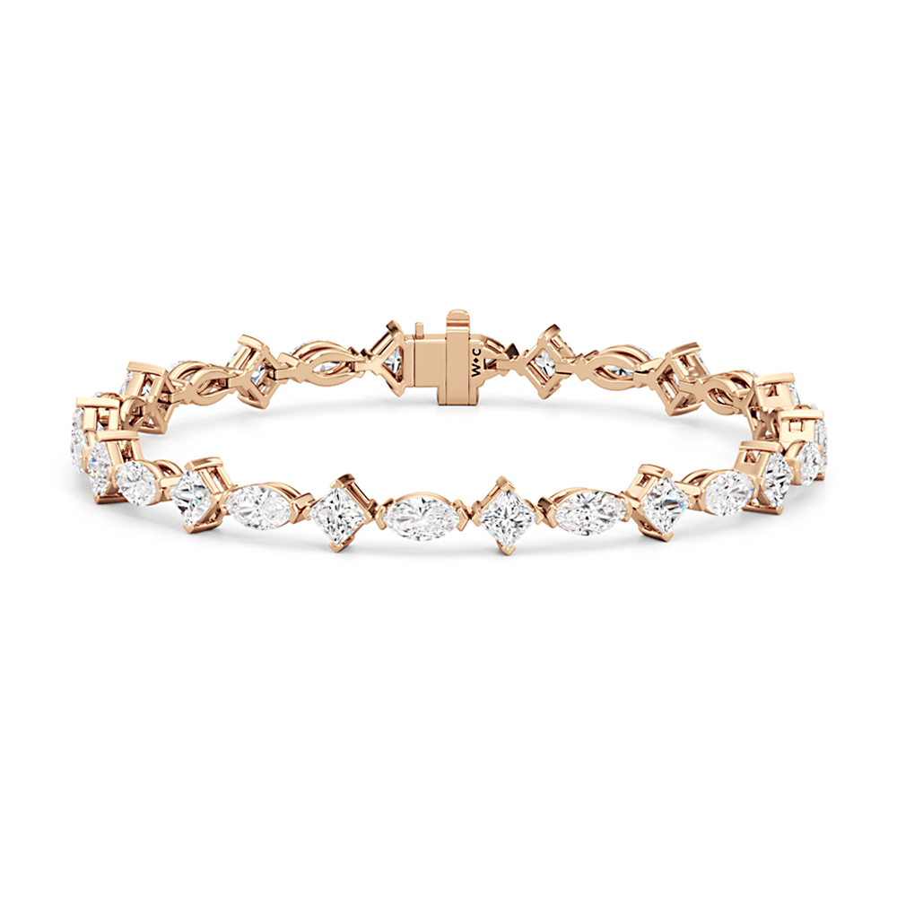 Alternating Marquise and Princess Tennis Bracelet - Lotus Diamond