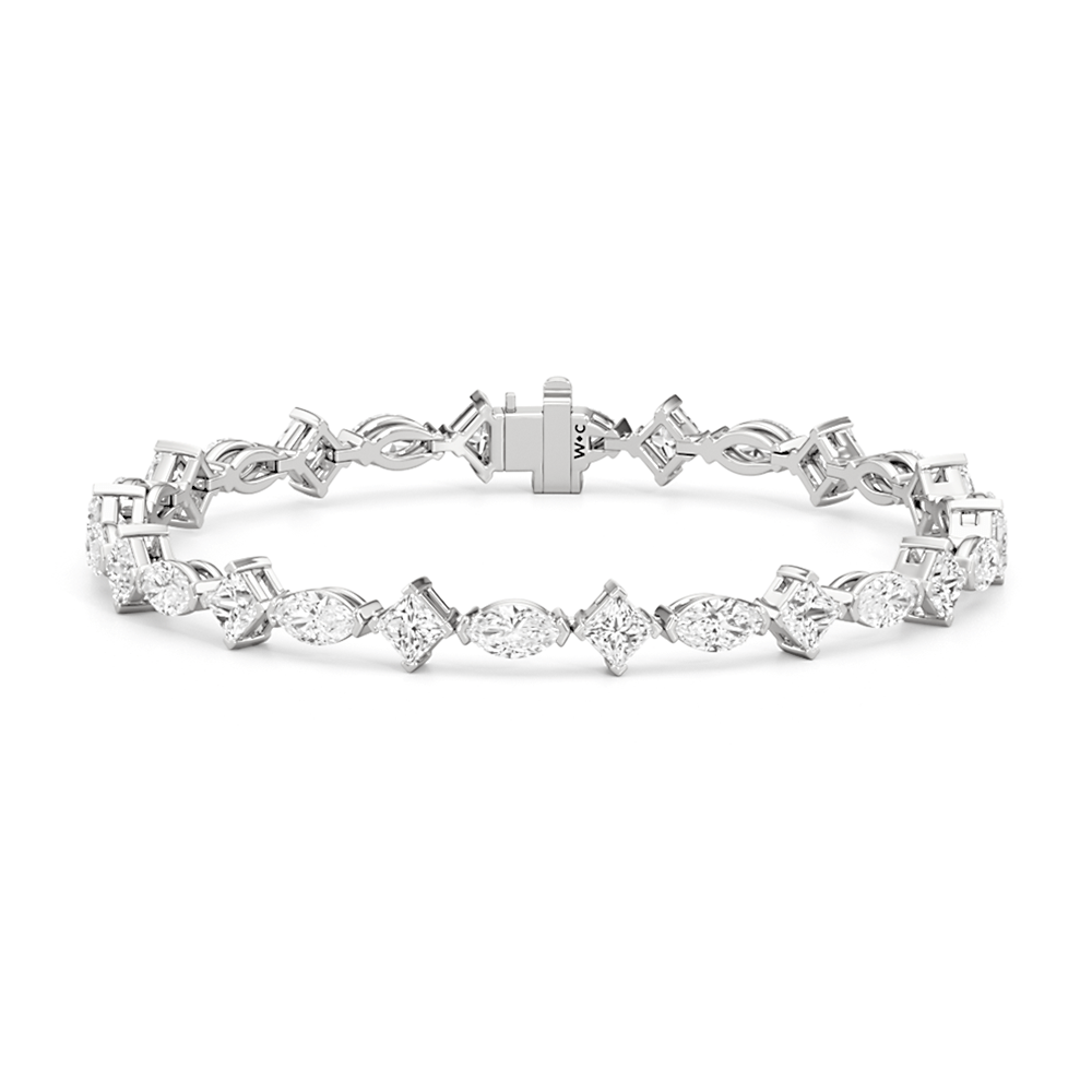 Alternating Marquise and Princess Tennis Bracelet - Lotus Diamond