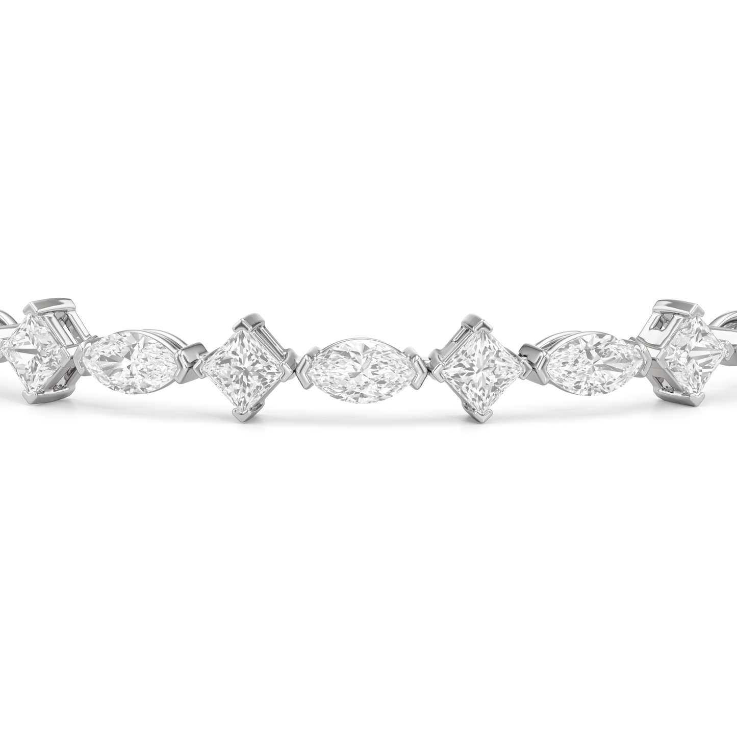 Alternating Marquise and Princess Tennis Bracelet - Lotus Diamond