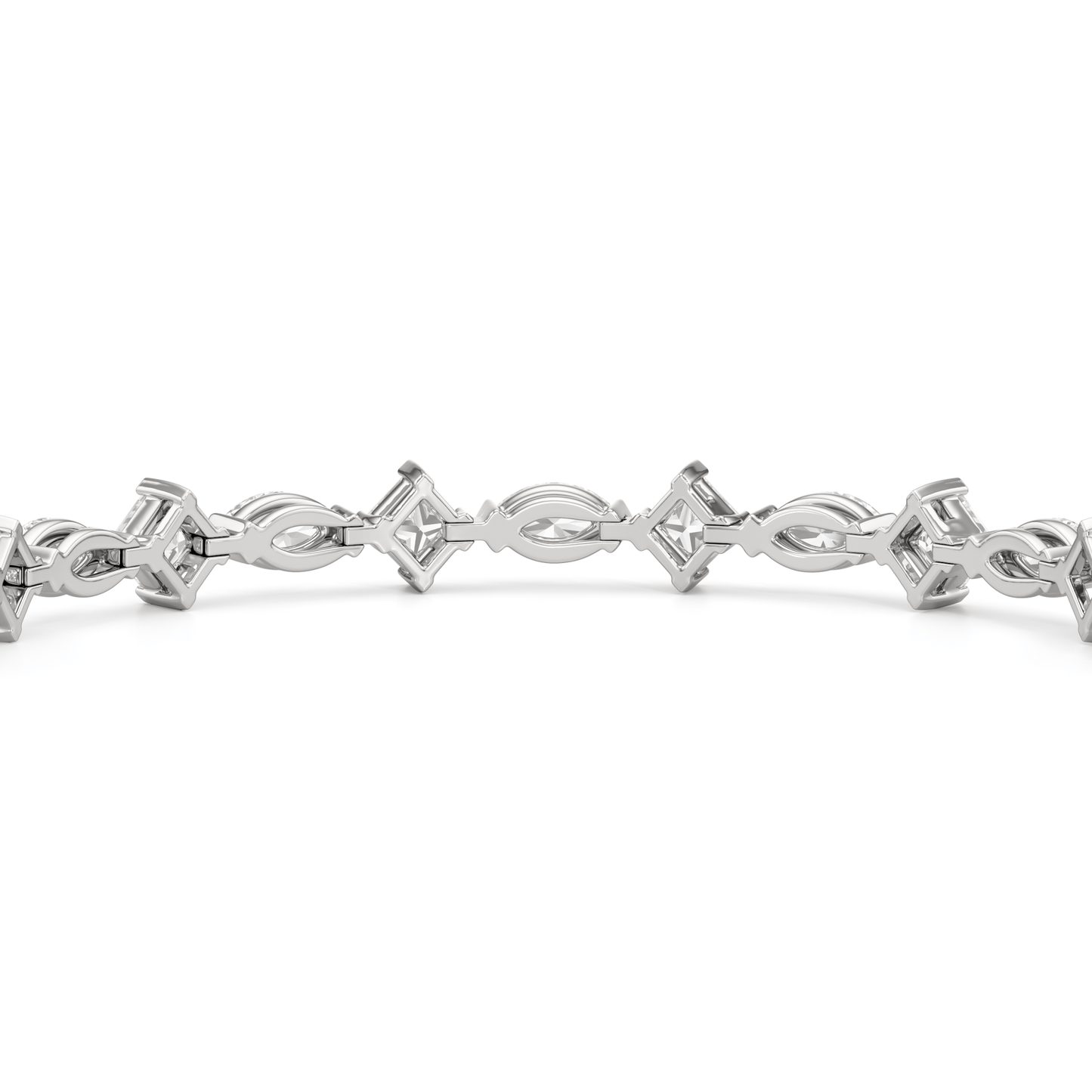 Alternating Marquise and Princess Tennis Bracelet - Lotus Diamond