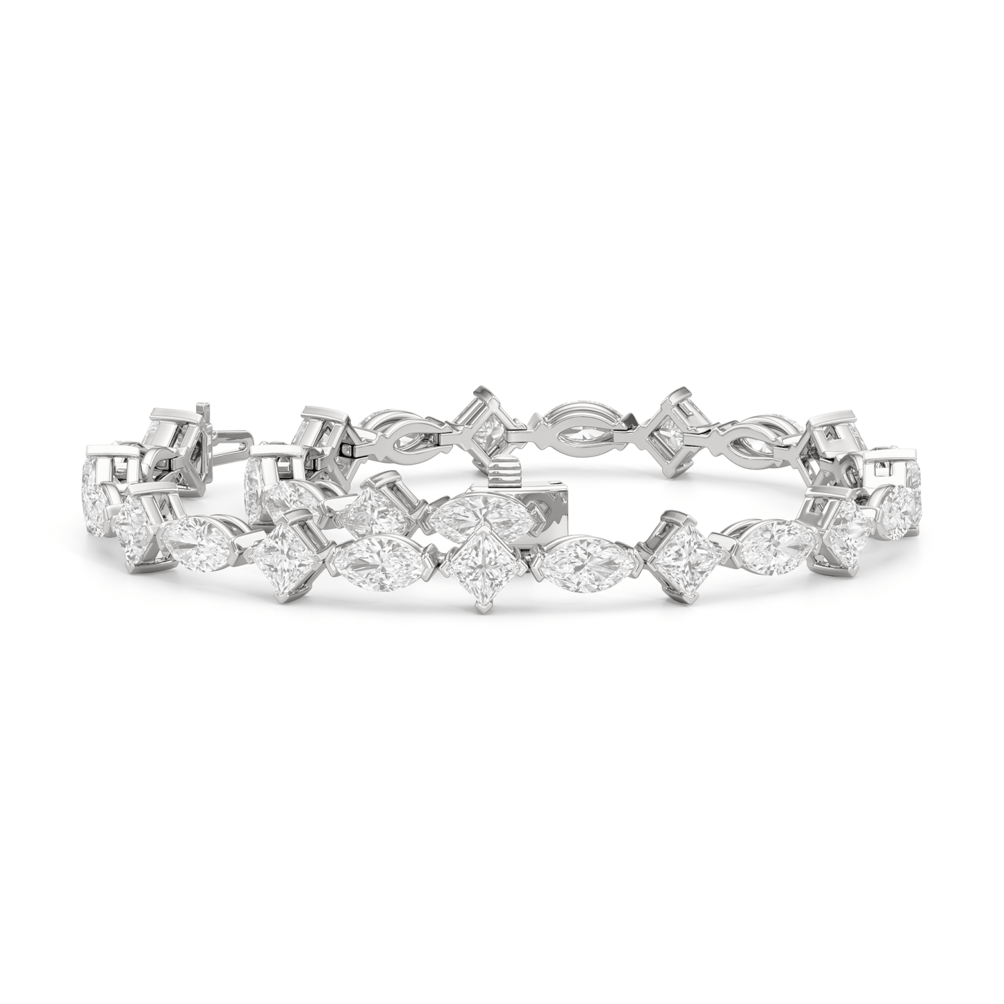 Alternating Marquise and Princess Tennis Bracelet - Lotus Diamond