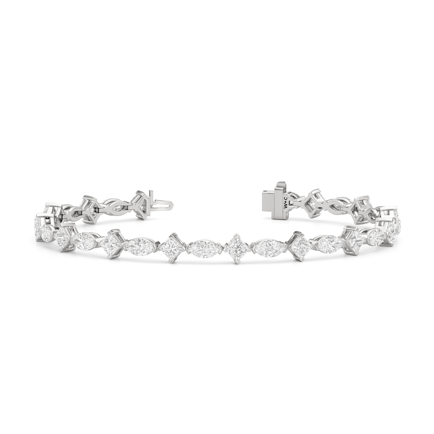 Alternating Marquise and Princess Tennis Bracelet - Lotus Diamond