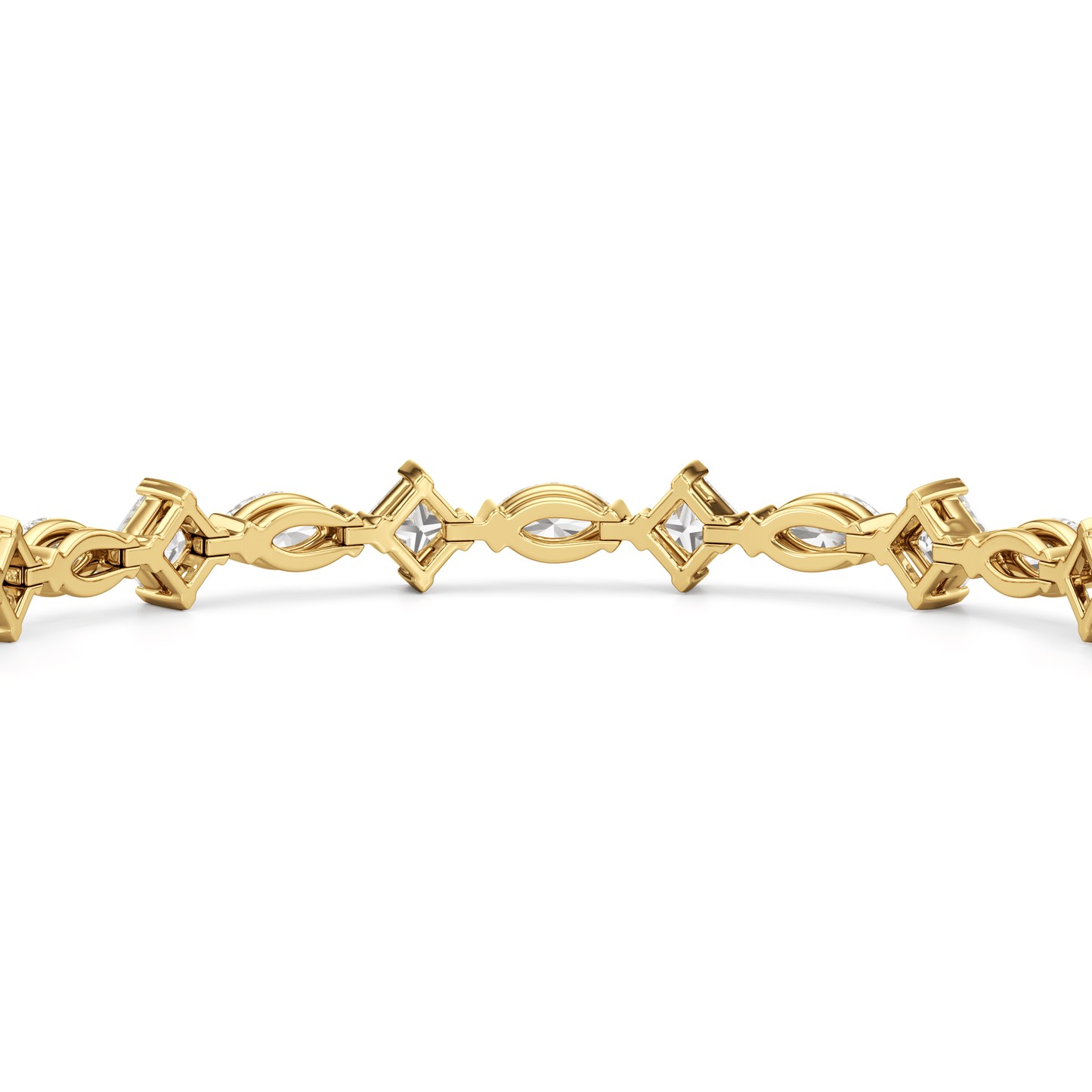 Alternating Marquise and Princess Tennis Bracelet - Lotus Diamond