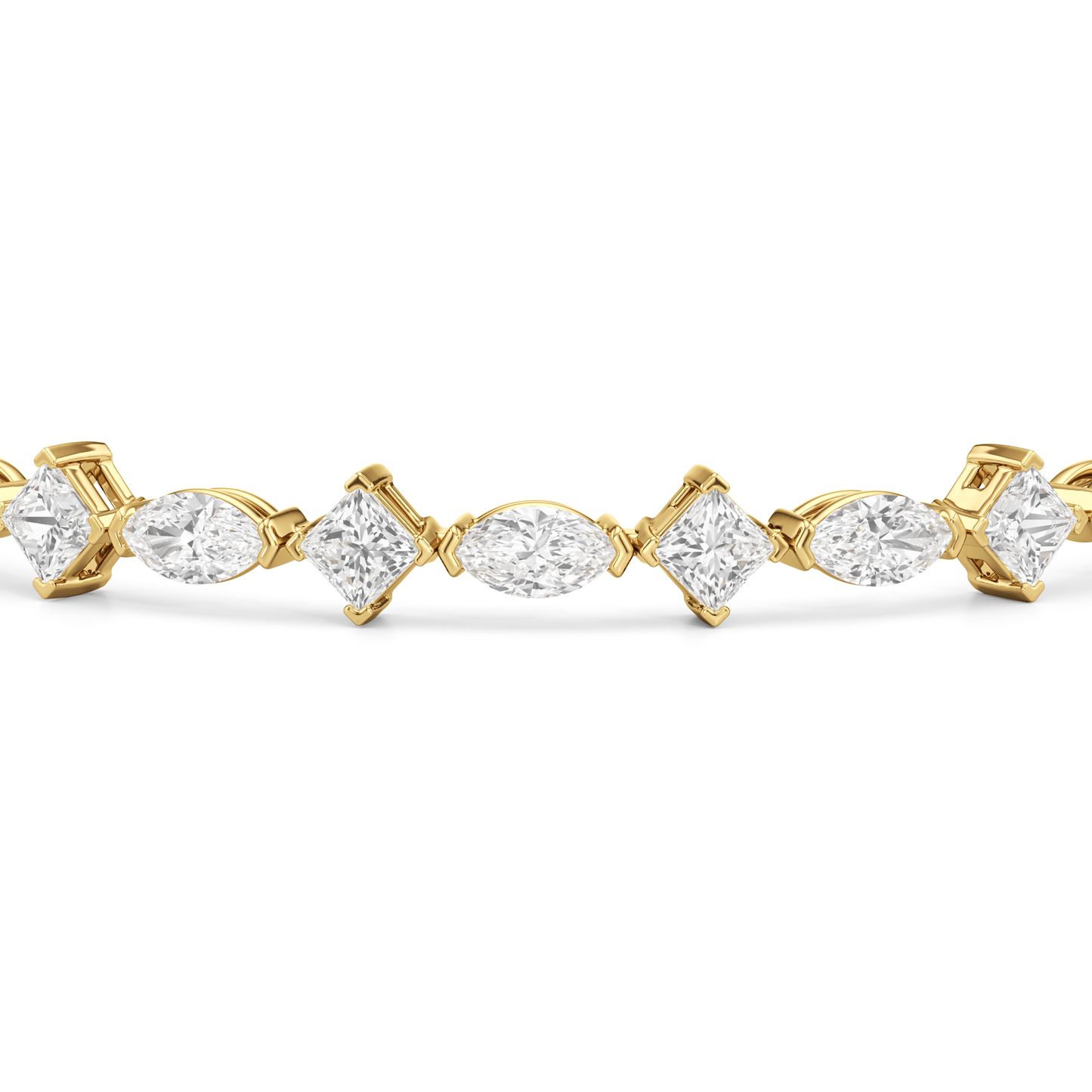 Alternating Marquise and Princess Tennis Bracelet - Lotus Diamond