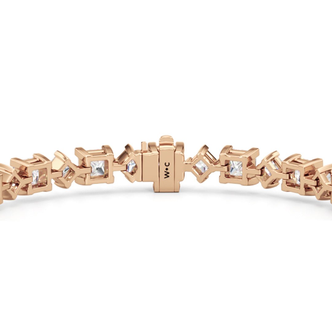 Alternating Princess Tennis Bracelet - Lotus Diamond