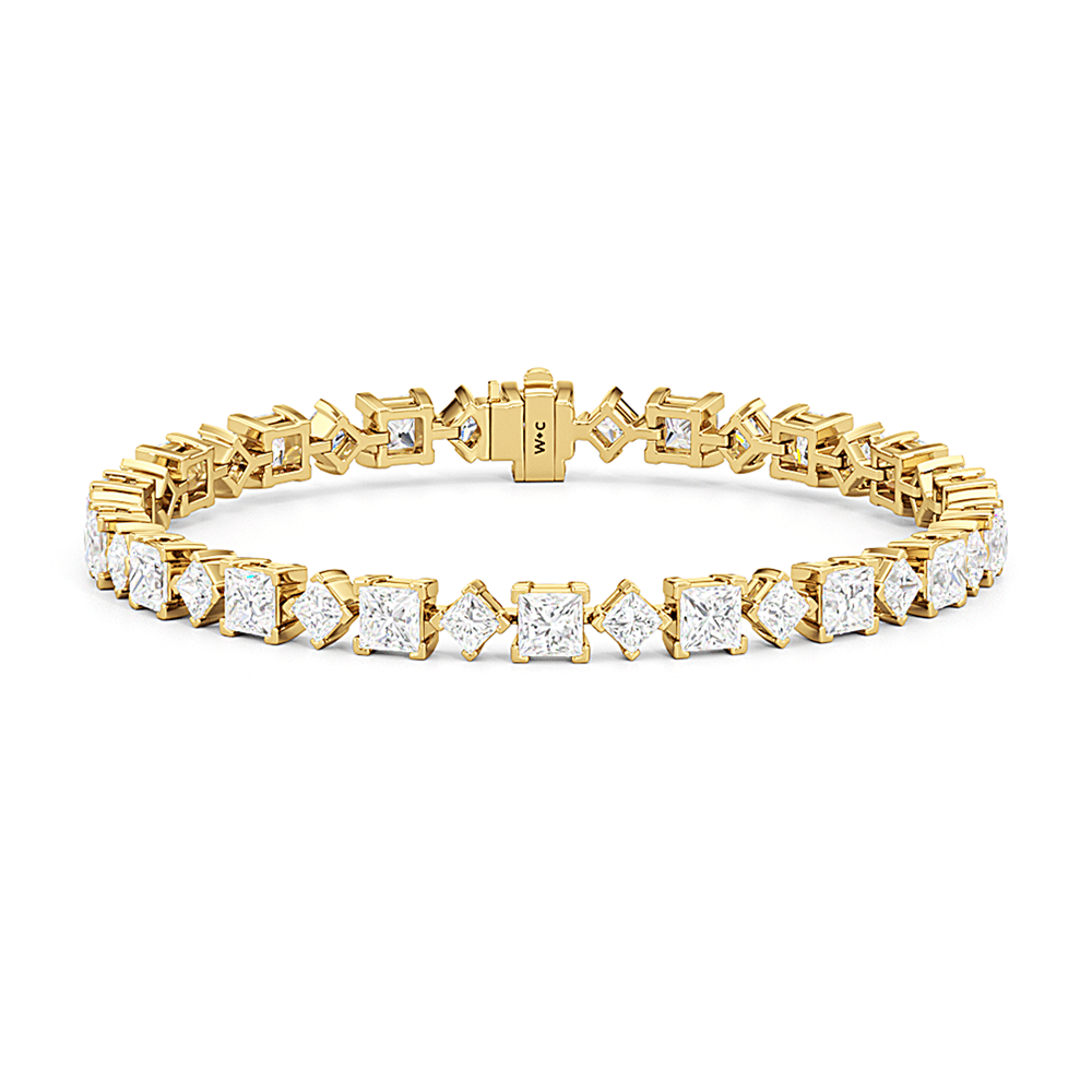 Alternating Princess Tennis Bracelet - Lotus Diamond