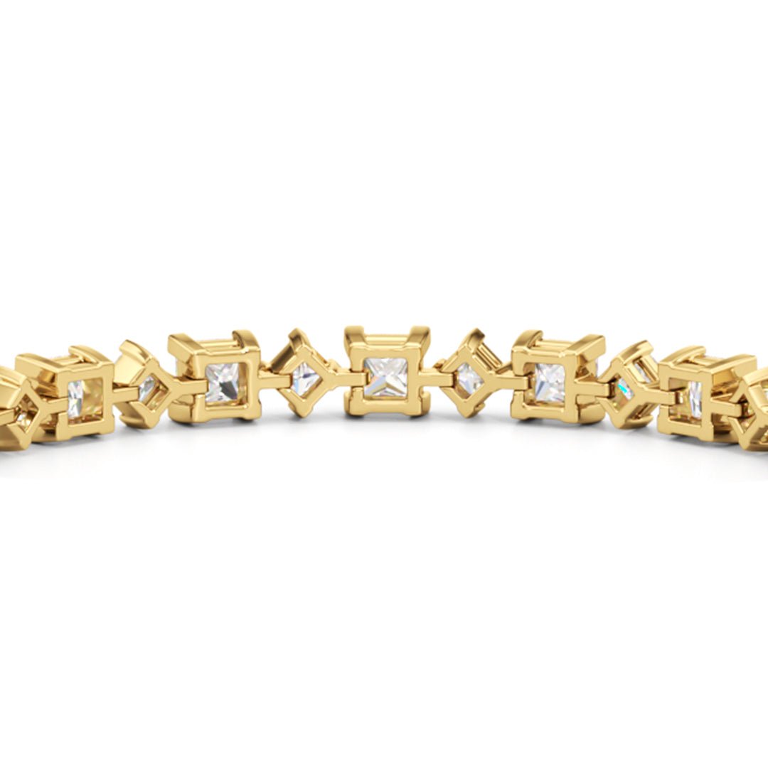 Alternating Princess Tennis Bracelet - Lotus Diamond