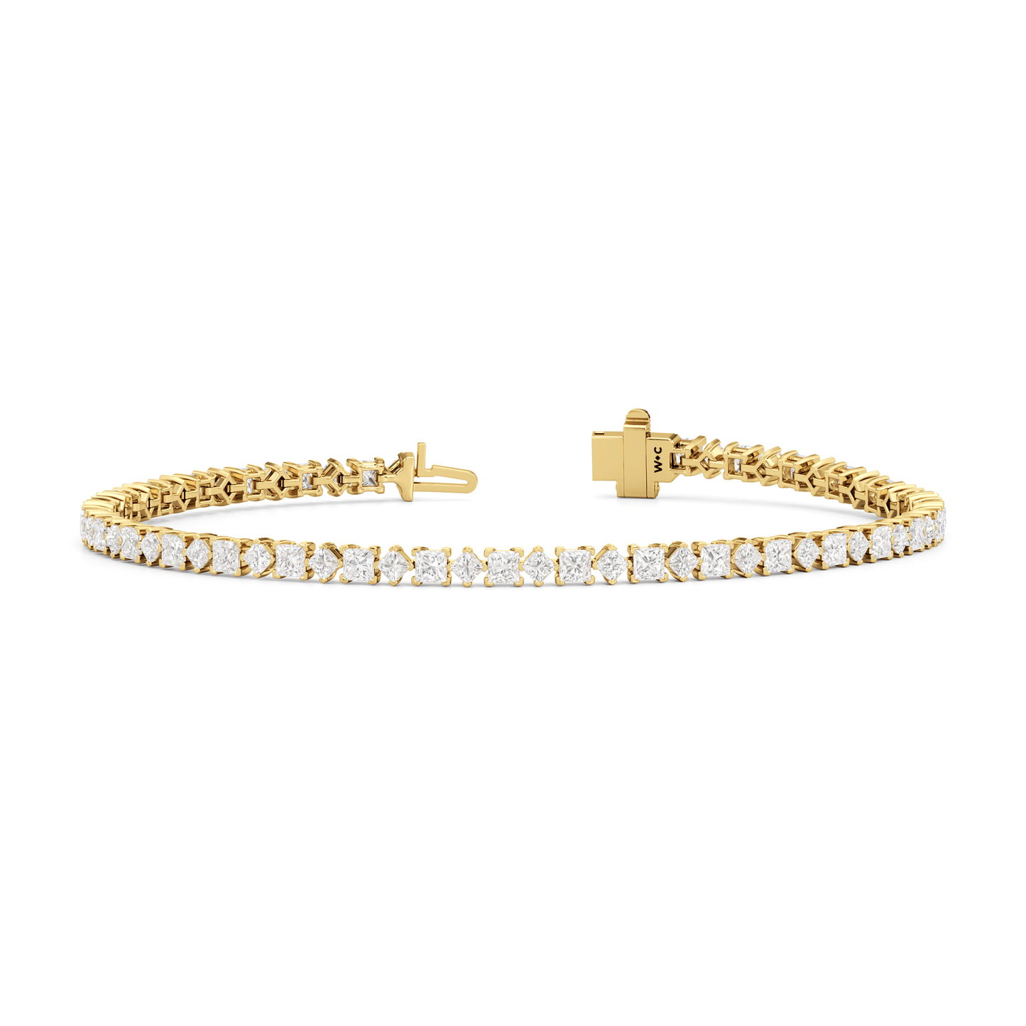 Alternating Princess Tennis Bracelet - Lotus Diamond