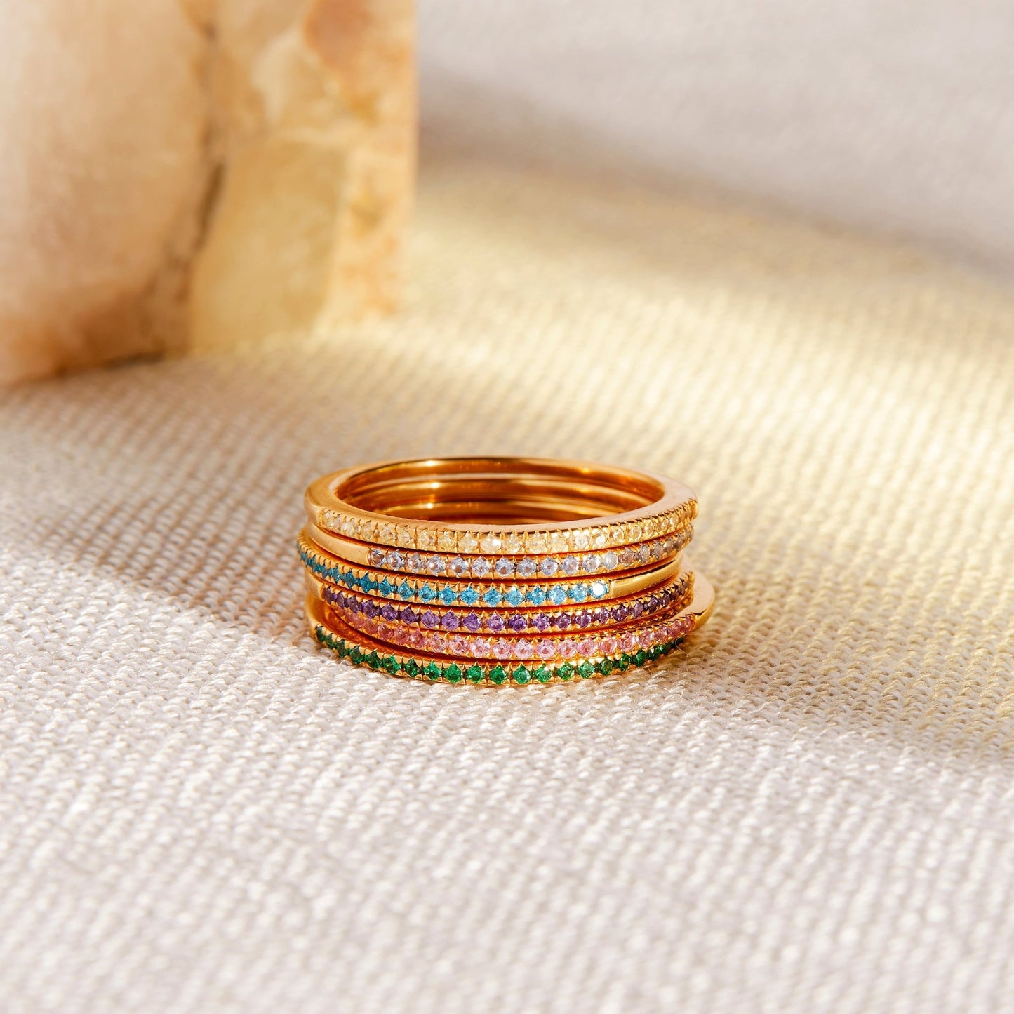 Ariana Silver Birthstone Ring - Lotus Diamond