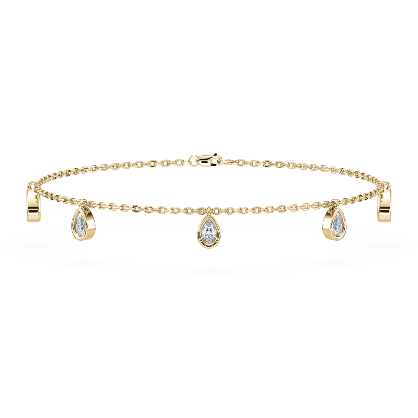 Aura Pear Lab Diamond Bracelet 14K Yellow - Lotus Diamond