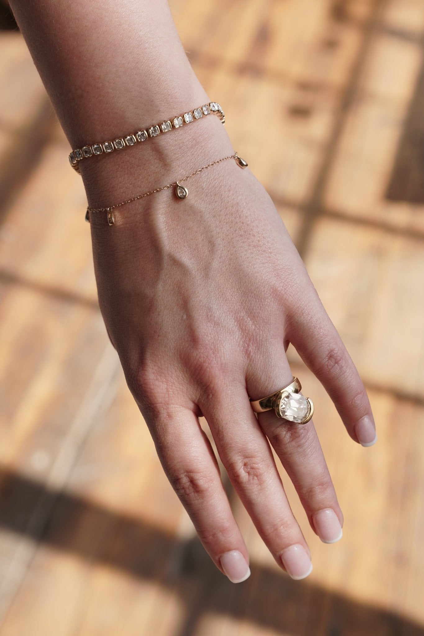Aura Pear Lab Diamond Bracelet 14K Yellow - Lotus Diamond