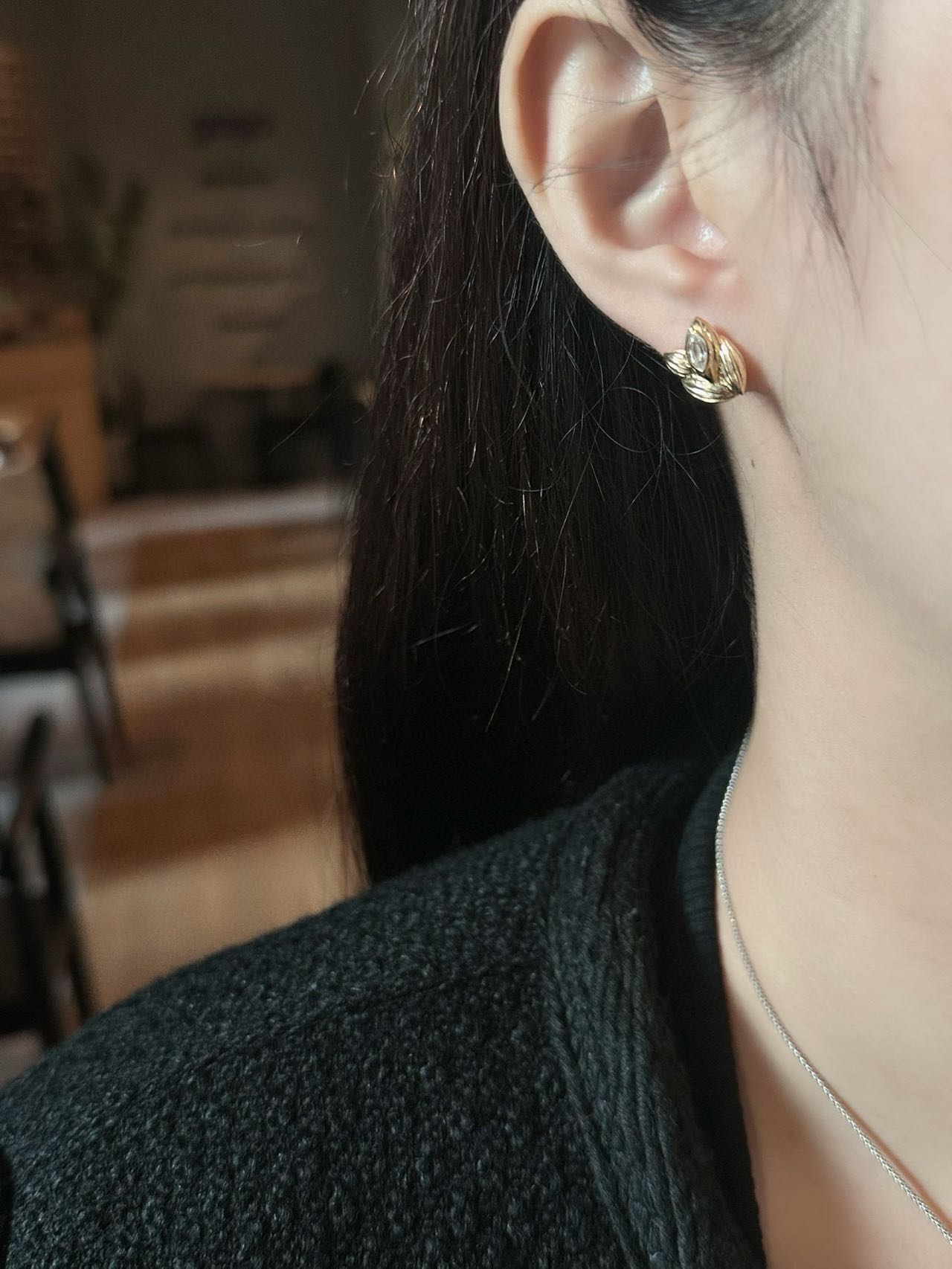 Autumn & Winter 18K Gold Exclusive Luxury - Chic Tassel Leaf Earrings/Necklace - Lotus Diamond