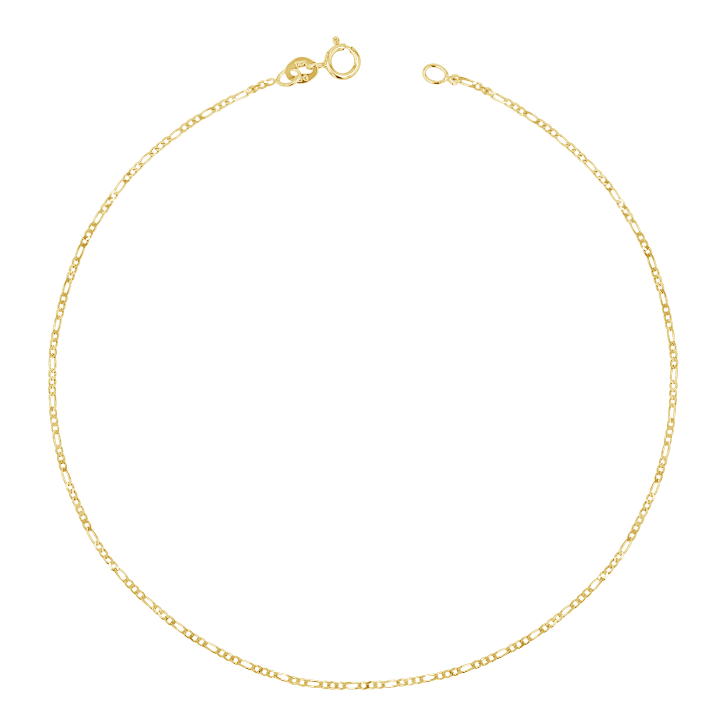 Baby Figaro Chain Anklet - Lotus Diamond