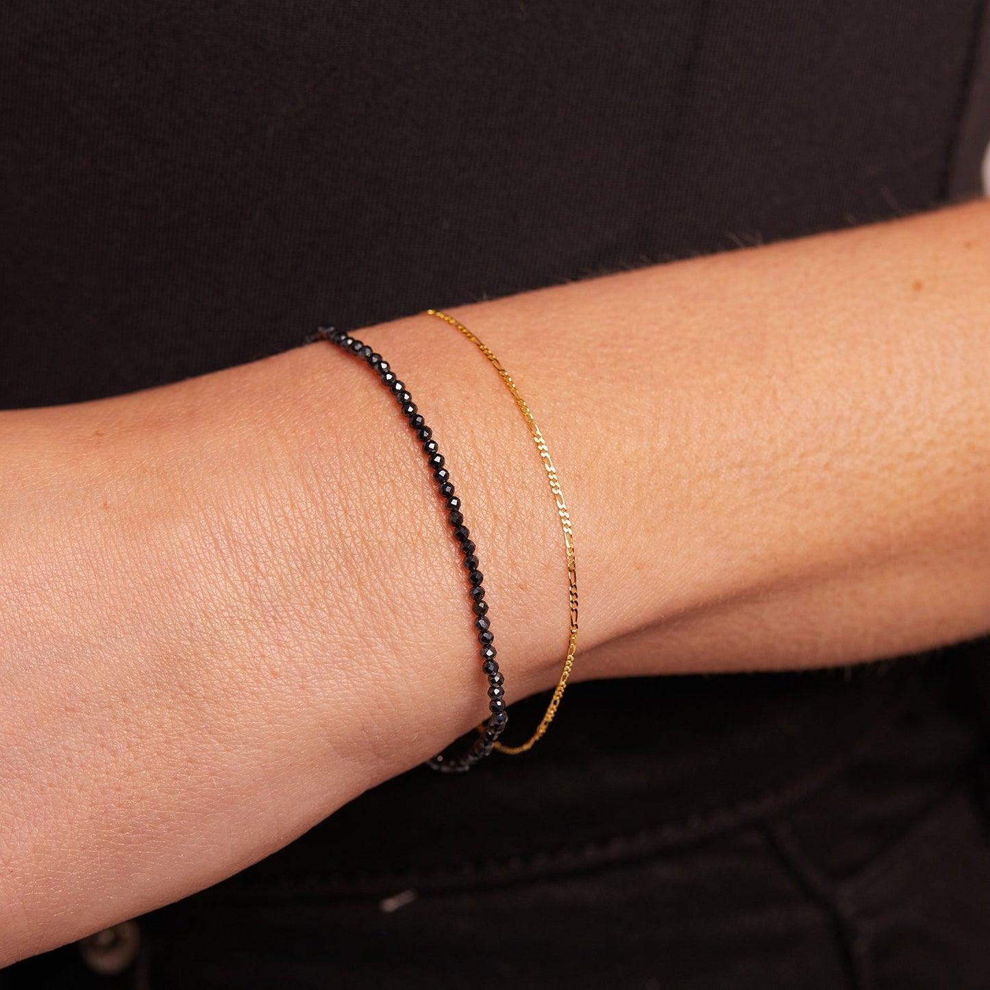 Baby Figaro Chain Bracelet - Lotus Diamond